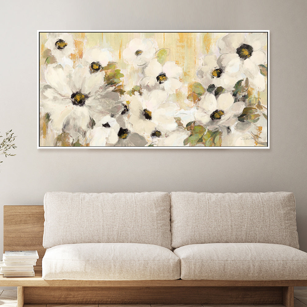 wall-art-print-canvas-poster-framed-White and Green Bloom-by-Silvia Vassileva-Gioia Wall Art