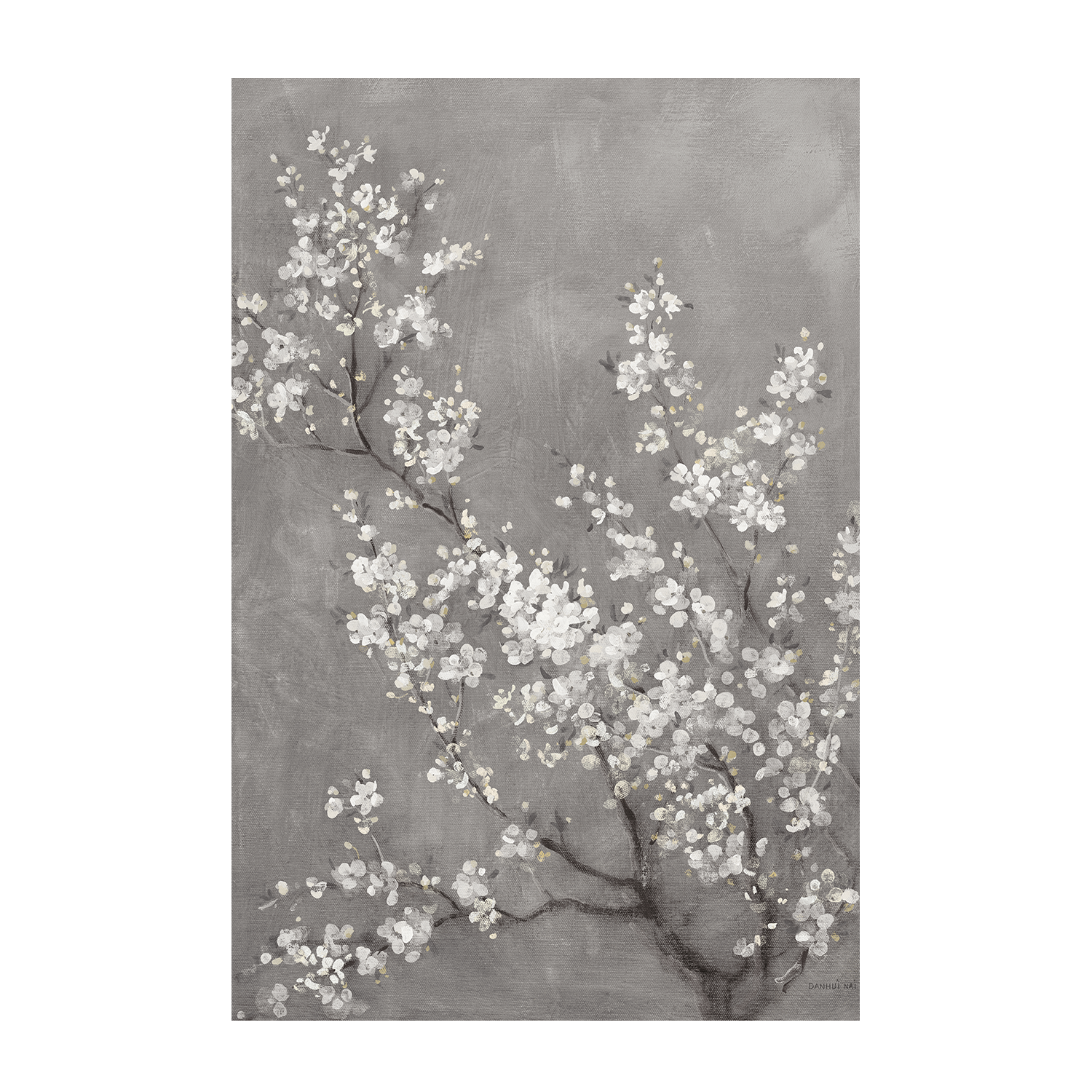 wall-art-print-canvas-poster-framed-White Cherry Blossoms on Grey, Style A & B, Set Of 2 , By Danhui Nai-9