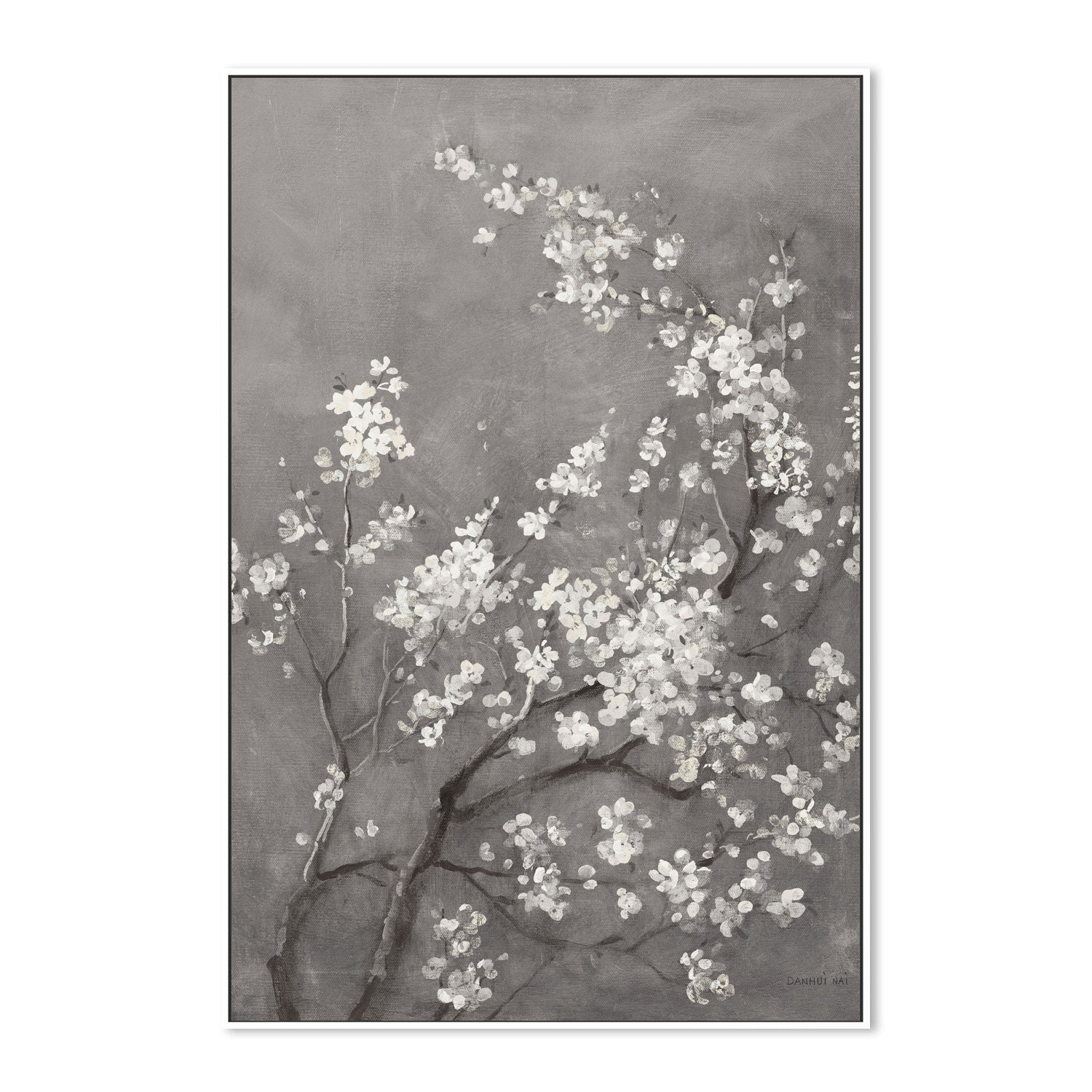 wall-art-print-canvas-poster-framed-White Cherry Blossoms on Grey, Style A , By Danhui Nai-5