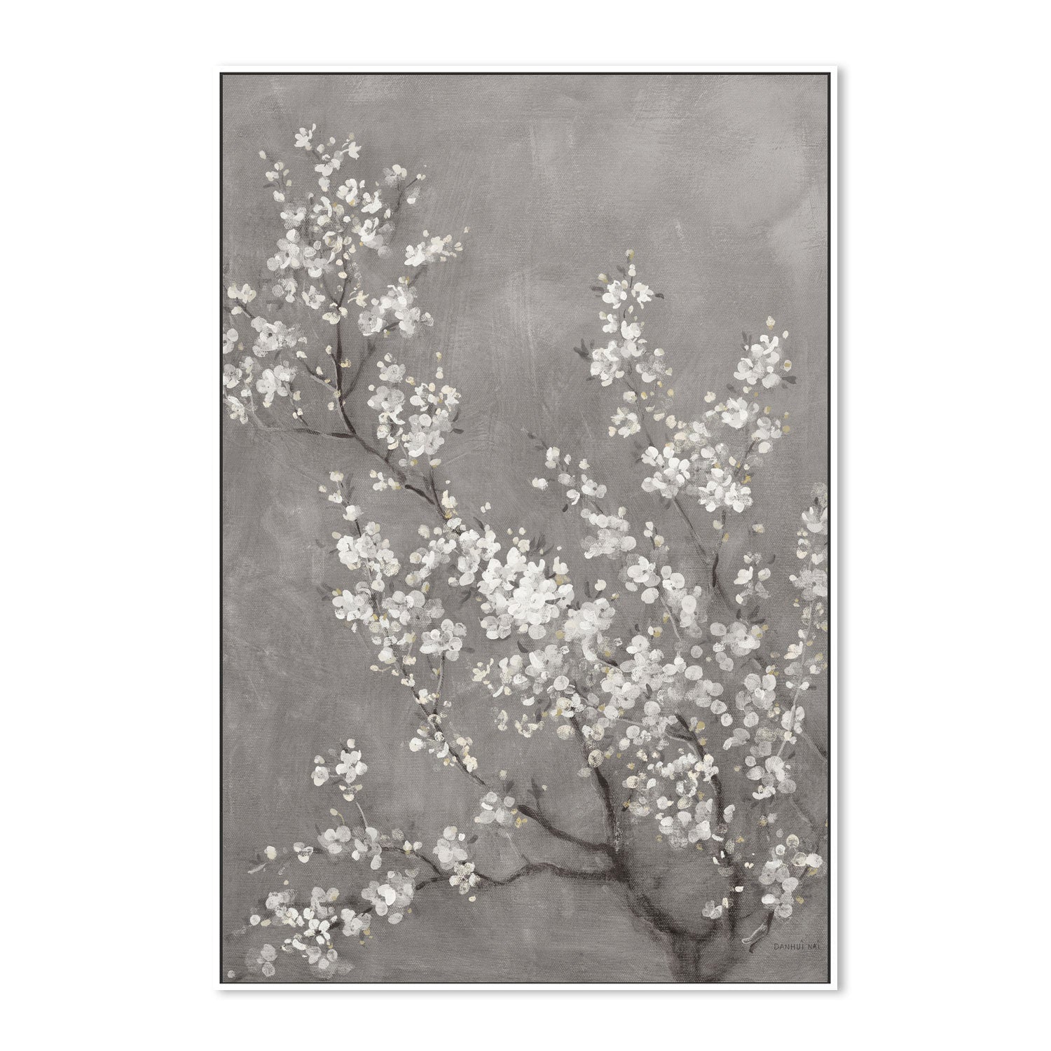 wall-art-print-canvas-poster-framed-White Cherry Blossoms on Grey, Style B , By Danhui Nai-5