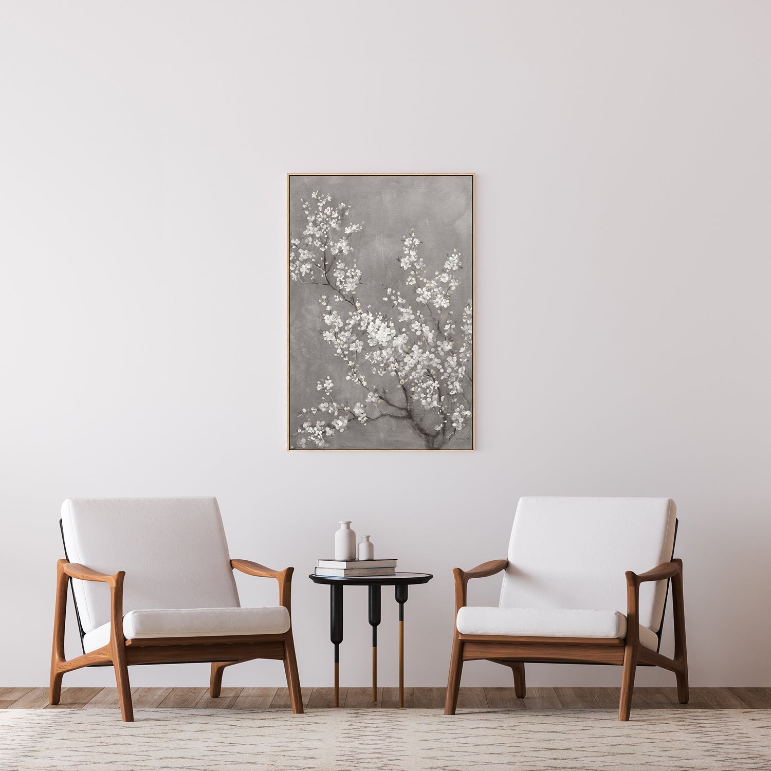 wall-art-print-canvas-poster-framed-White Cherry Blossoms on Grey, Style B , By Danhui Nai-7