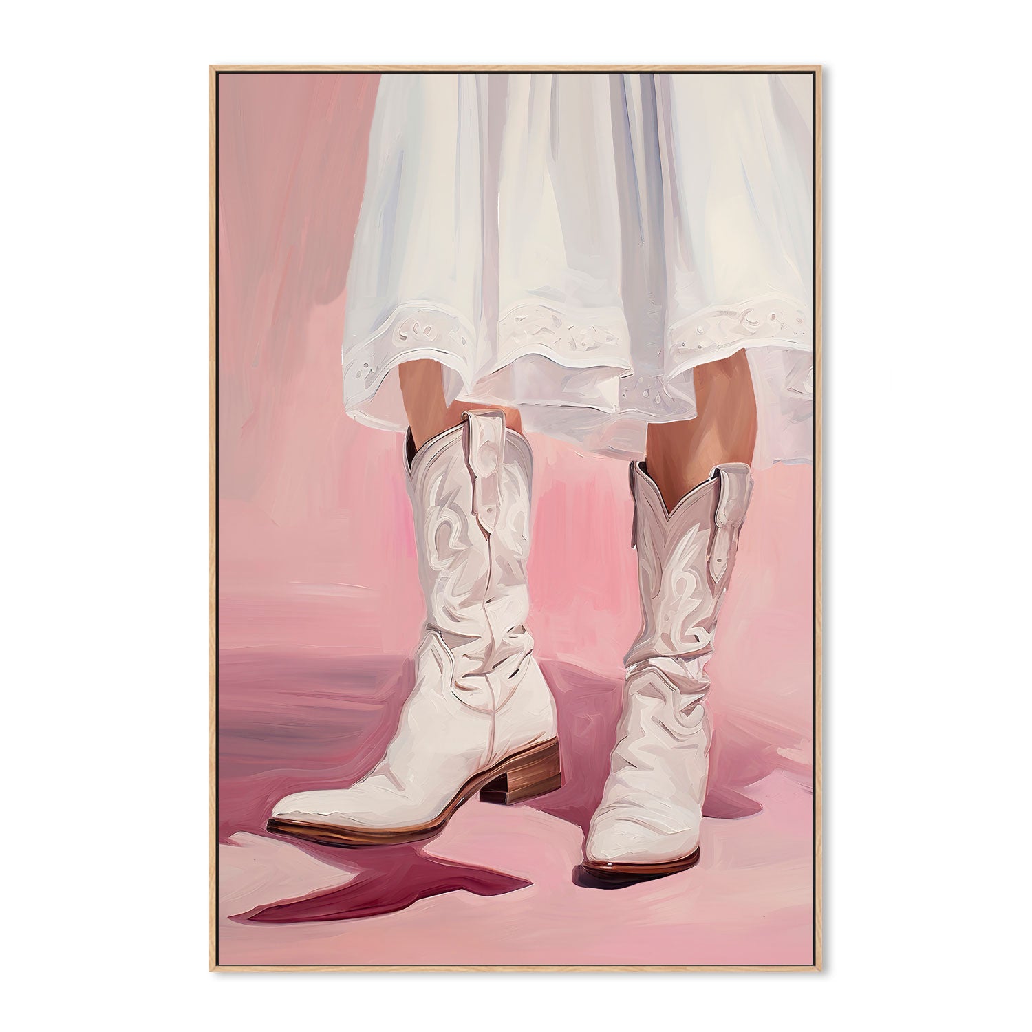 wall-art-print-canvas-poster-framed-White Cowgirl Boots , By Lady Hana-4