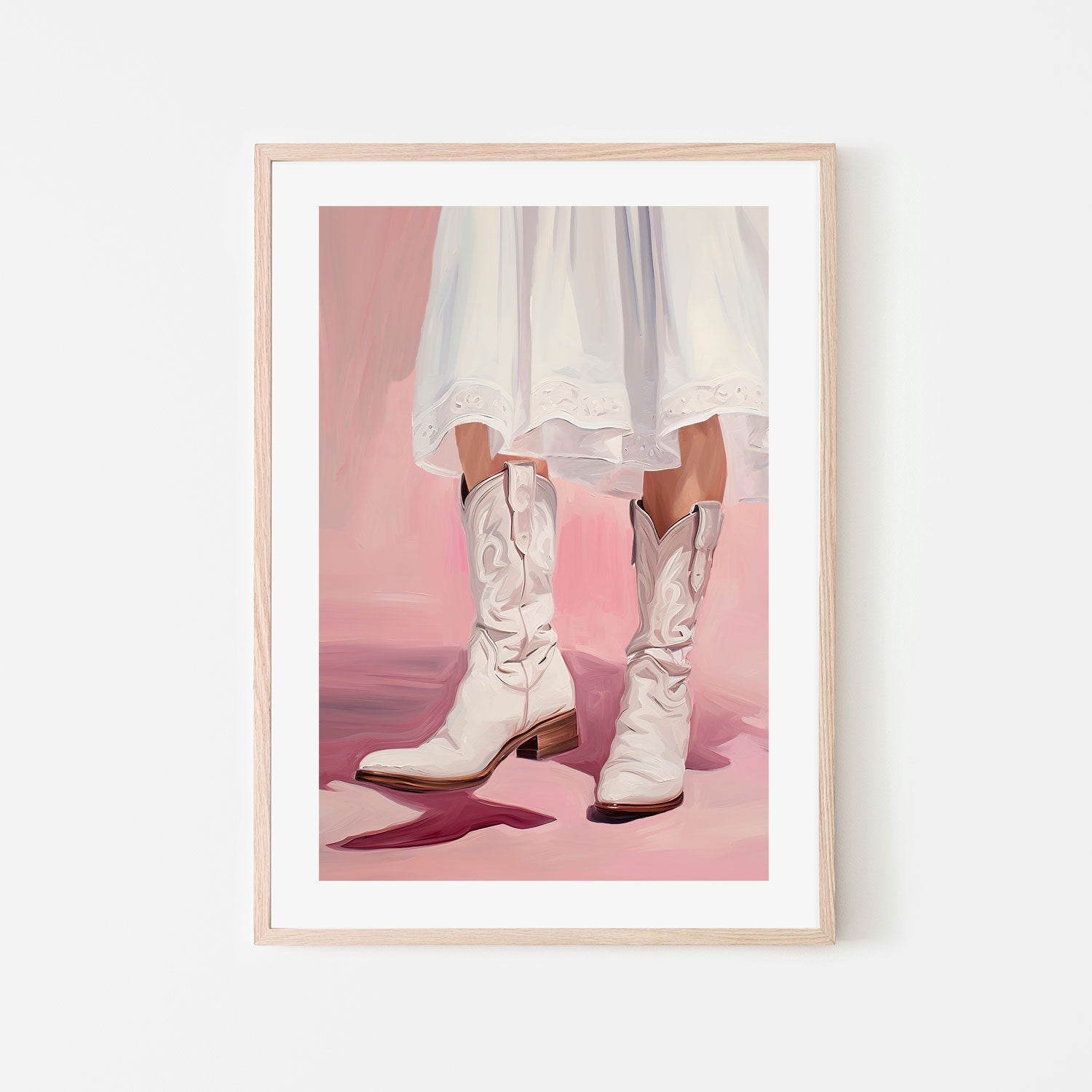 wall-art-print-canvas-poster-framed-White Cowgirl Boots , By Lady Hana-6