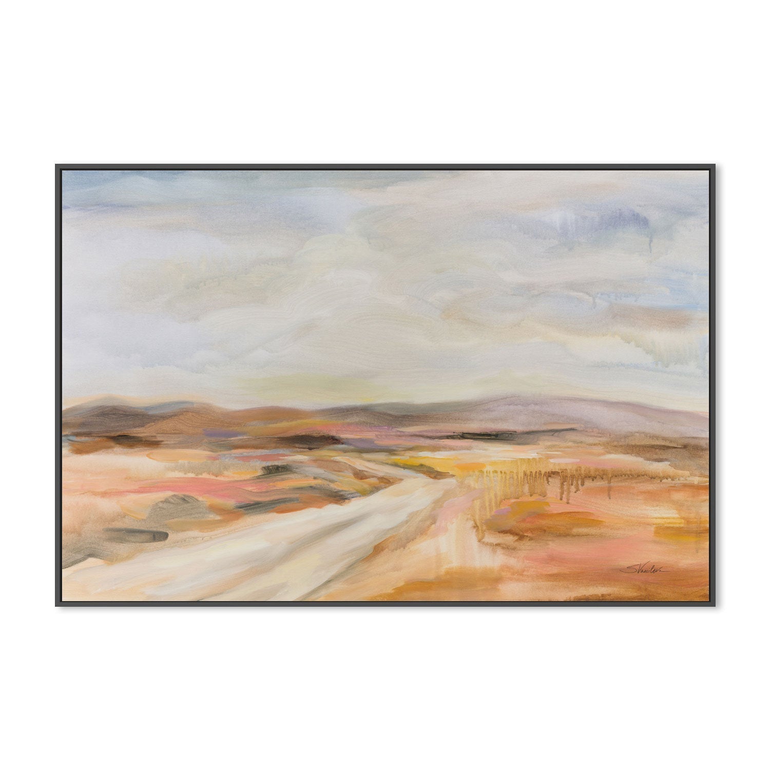 wall-art-print-canvas-poster-framed-White Desert Road , By Silvia Vassileva-3