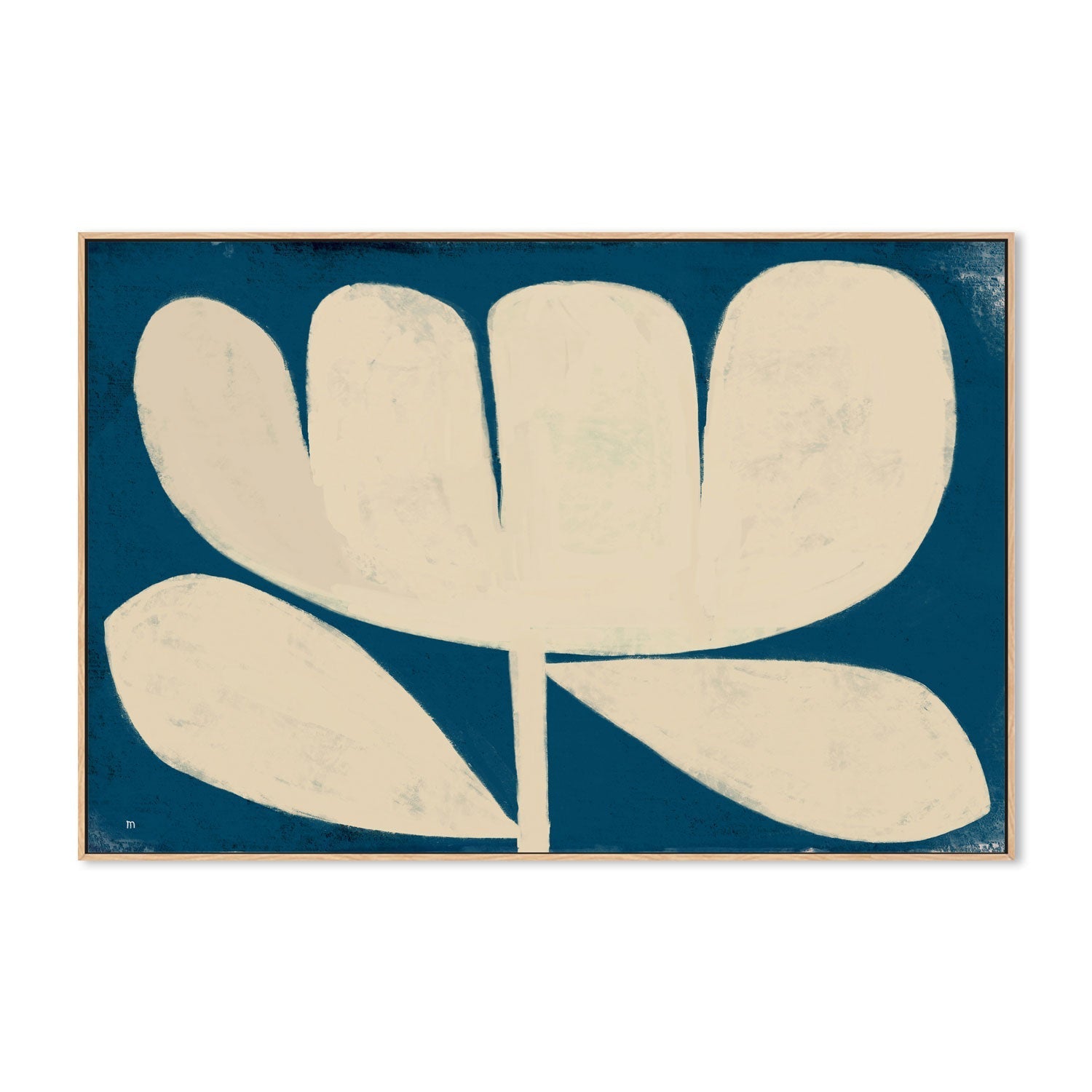 wall-art-print-canvas-poster-framed-White Flower On Blue , By Marco Marella-4