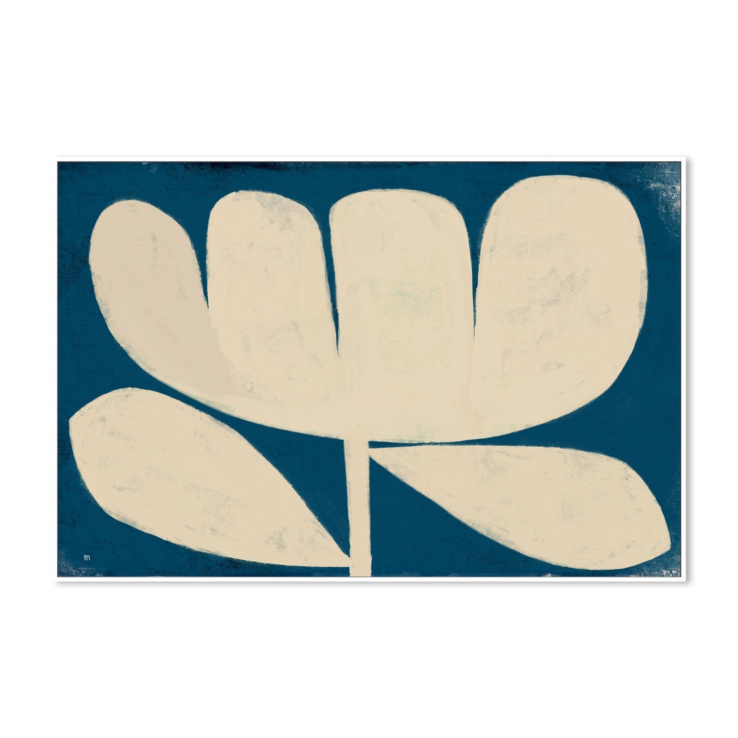 wall-art-print-canvas-poster-framed-White Flower On Blue , By Marco Marella-5