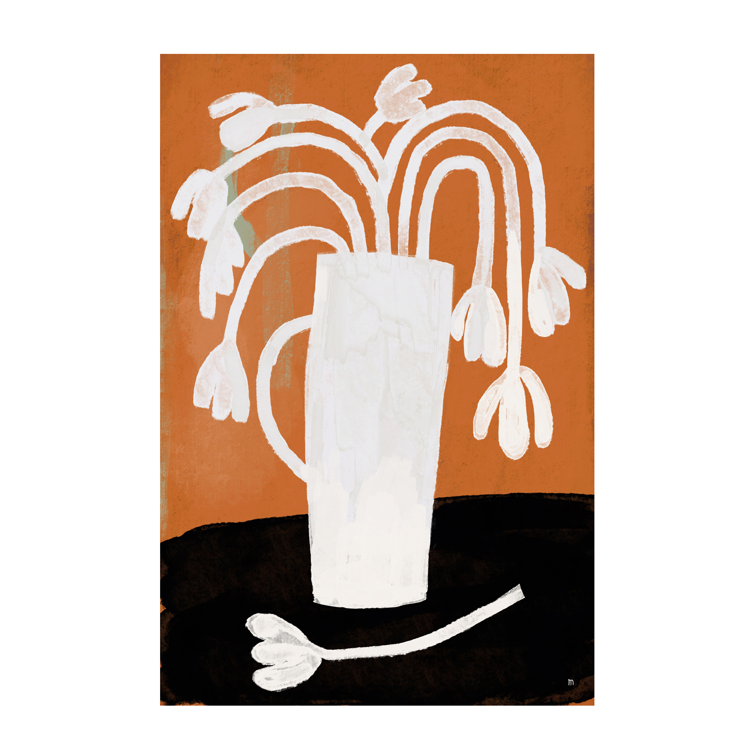 wall-art-print-canvas-poster-framed-White Flowers Vase Still Life , By Marco Marella-1