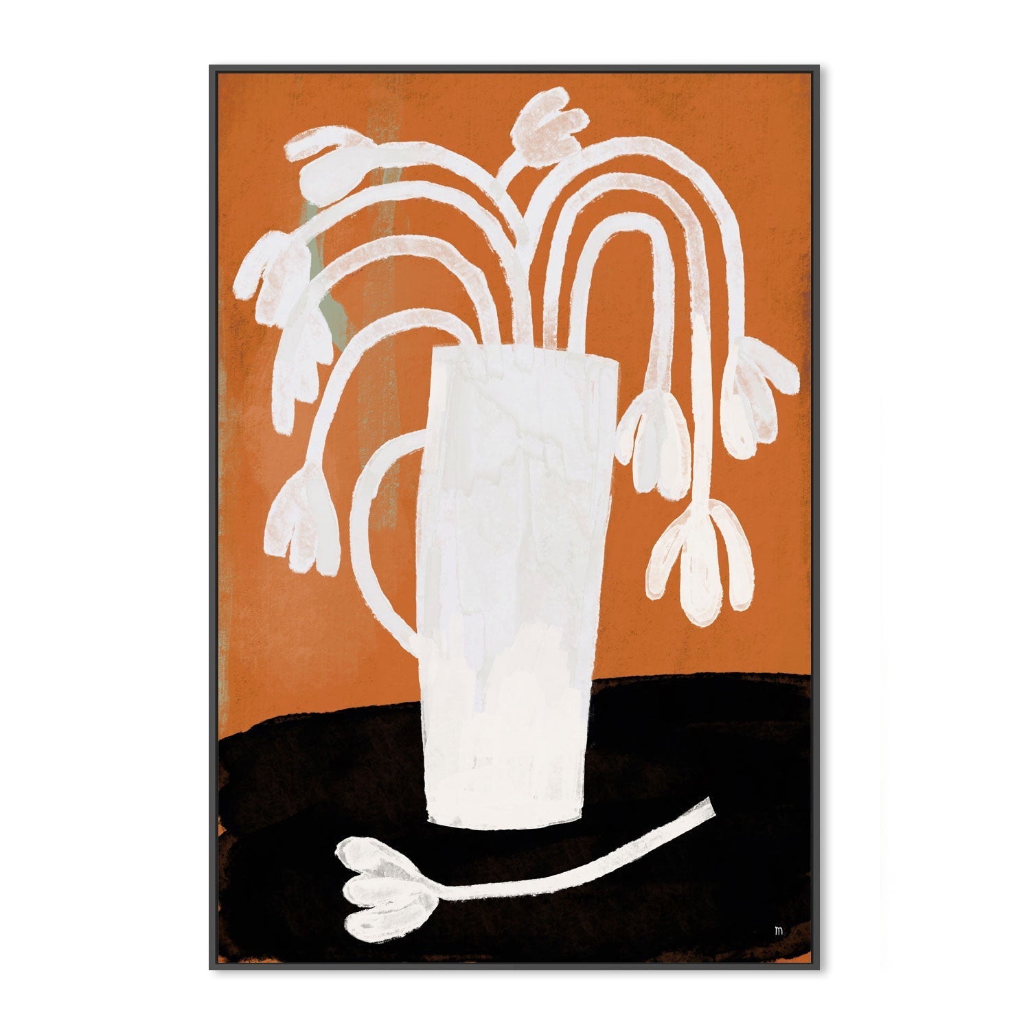 wall-art-print-canvas-poster-framed-White Flowers Vase Still Life , By Marco Marella-3