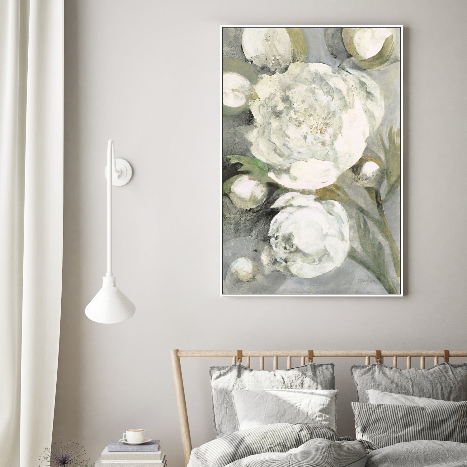 wall-art-print-canvas-poster-framed-White Garden Peonies , By Albena Hristova-GIOIA-WALL-ART