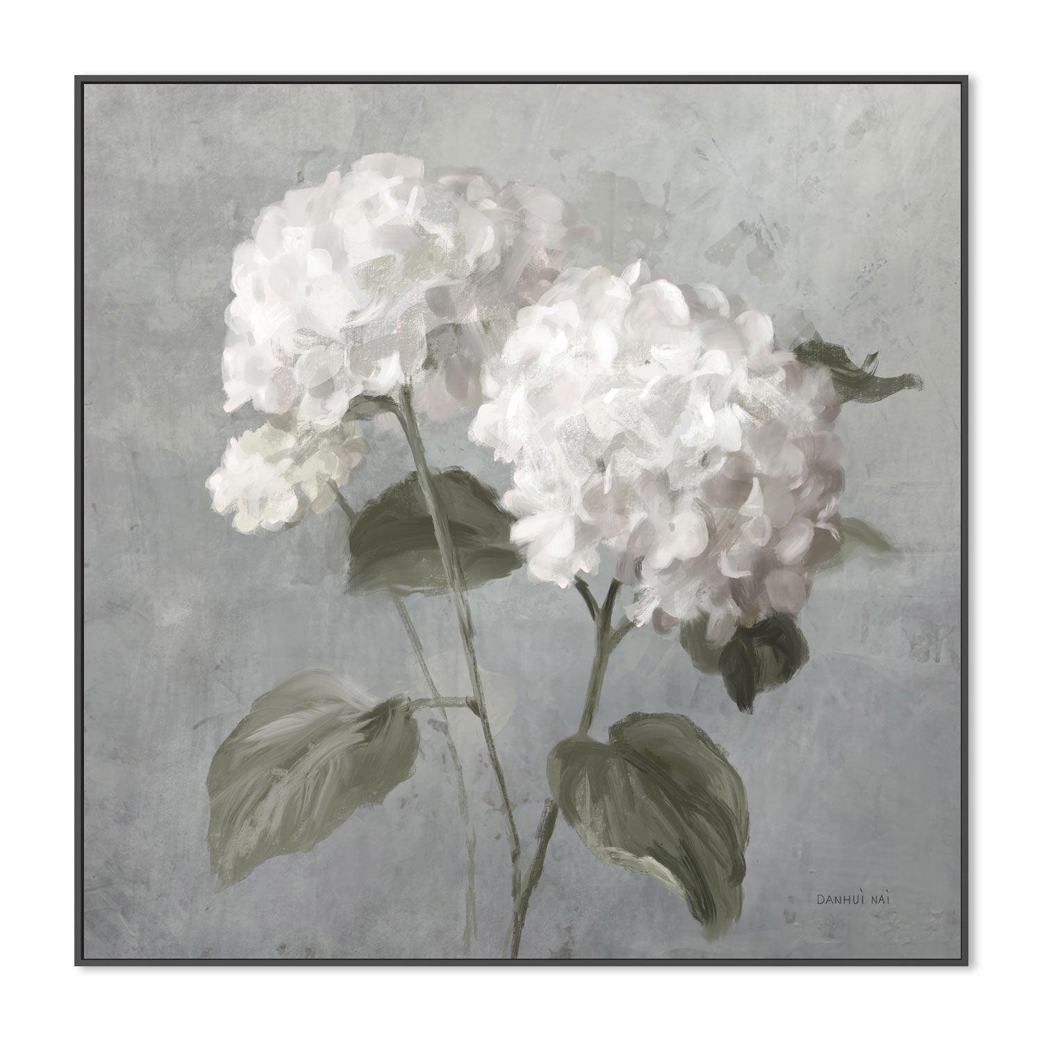 wall-art-print-canvas-poster-framed-White Hydrangeas , By Danhui Nai-3