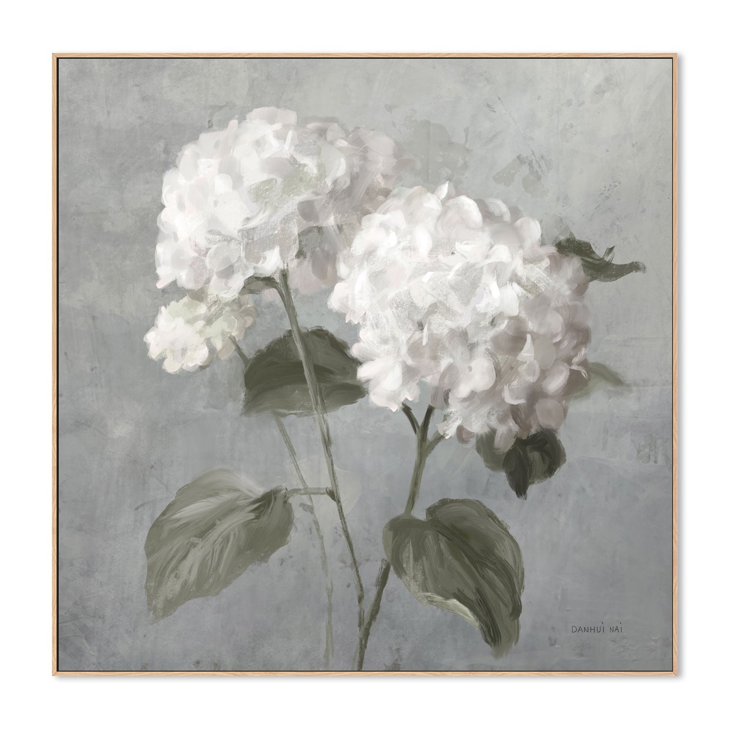 wall-art-print-canvas-poster-framed-White Hydrangeas , By Danhui Nai-4