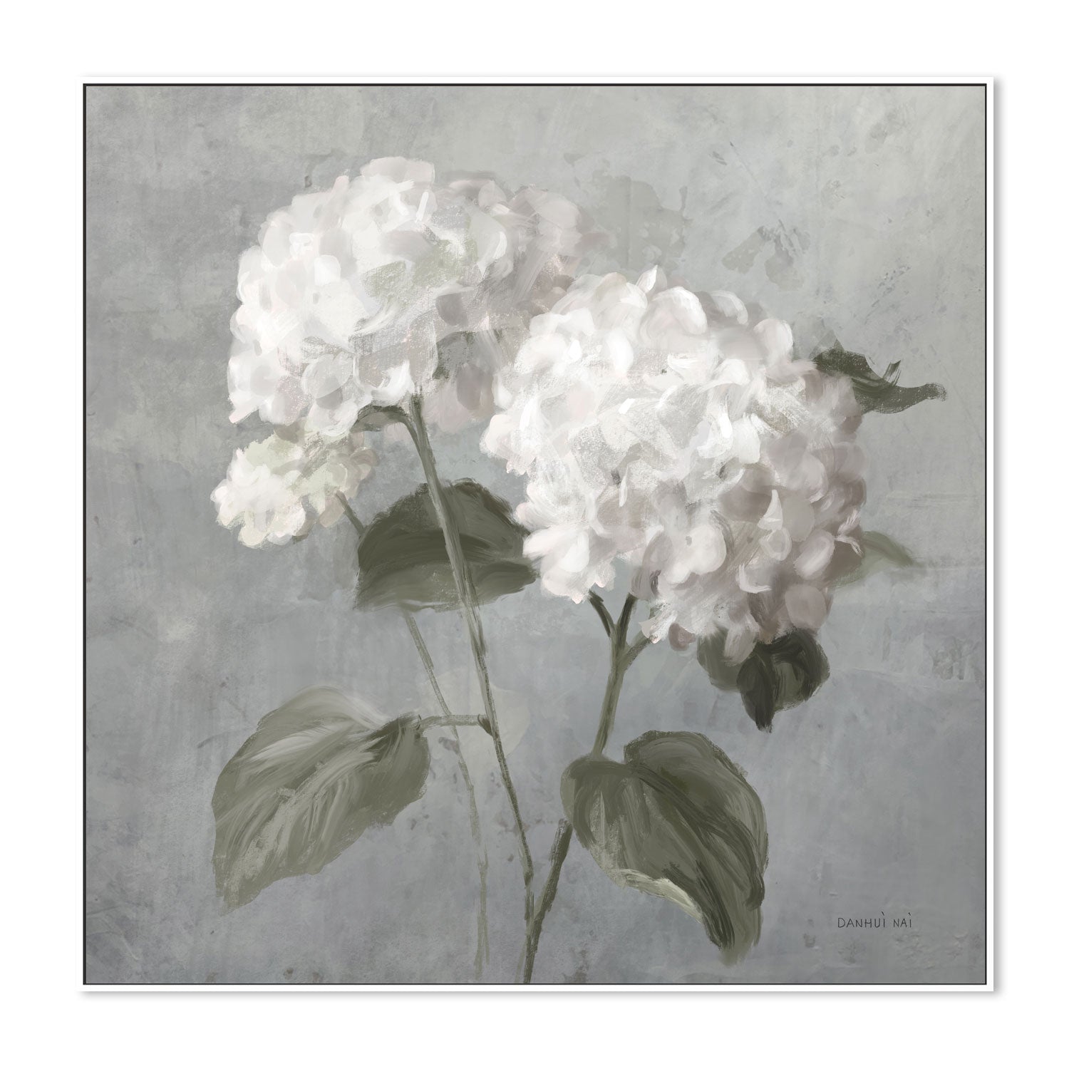 wall-art-print-canvas-poster-framed-White Hydrangeas , By Danhui Nai-5