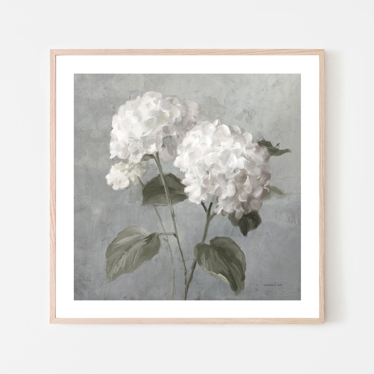 wall-art-print-canvas-poster-framed-White Hydrangeas , By Danhui Nai-6