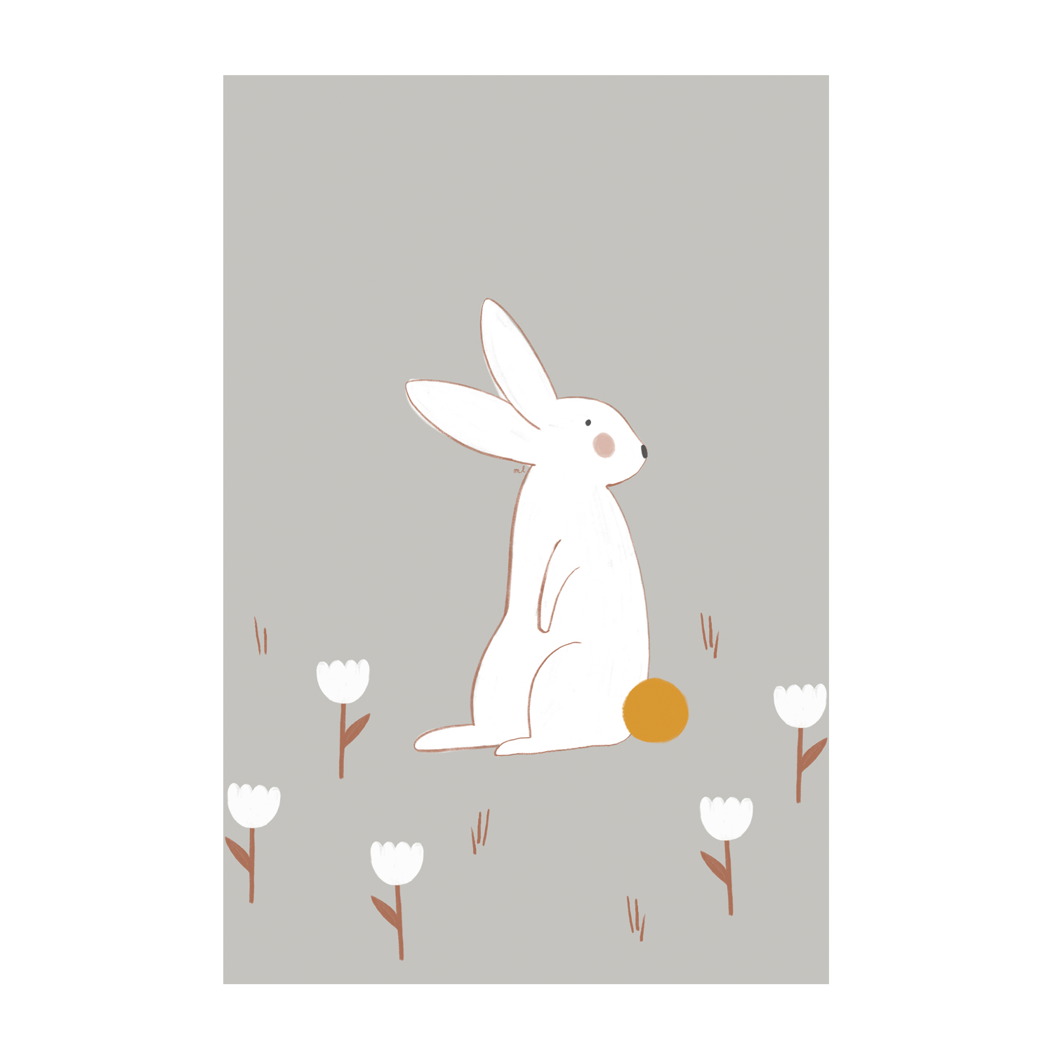 wall-art-print-canvas-poster-framed-White Little Bunny , By Menina Lisboa-1