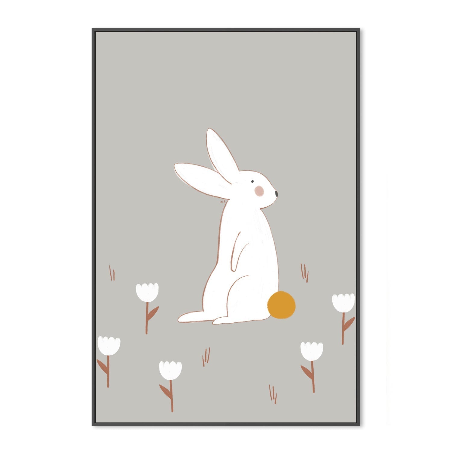 wall-art-print-canvas-poster-framed-White Little Bunny , By Menina Lisboa-3