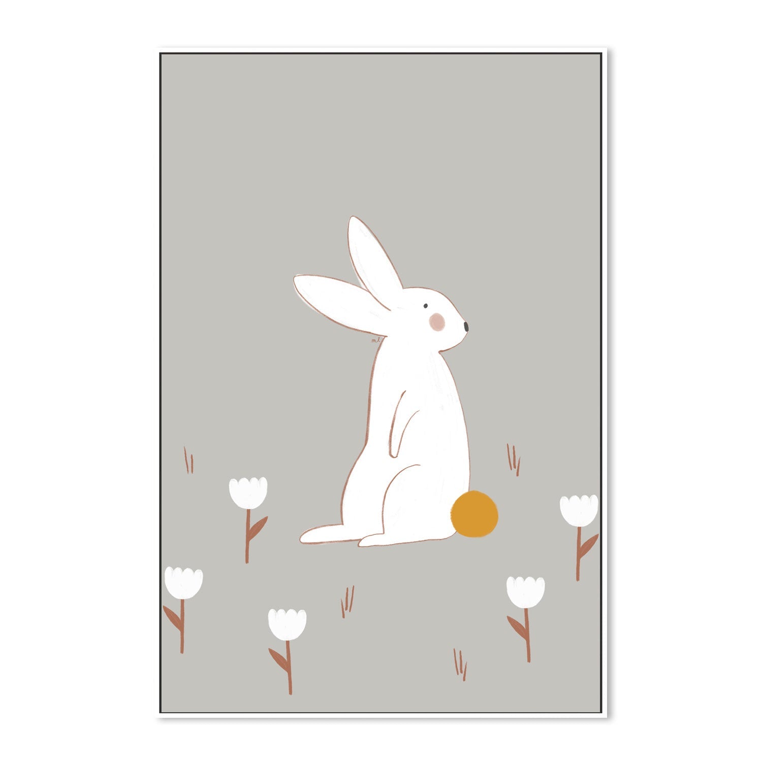 wall-art-print-canvas-poster-framed-White Little Bunny , By Menina Lisboa-5