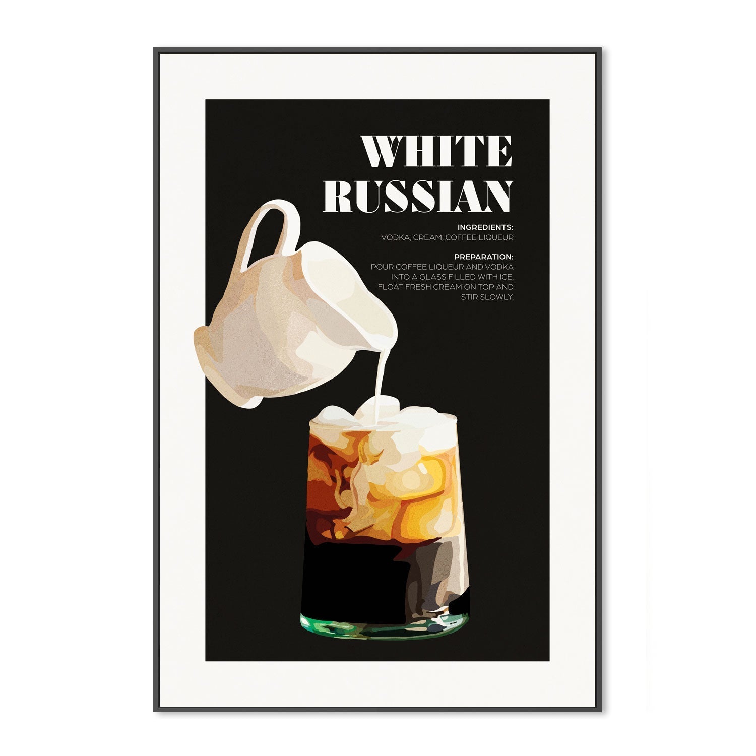 wall-art-print-canvas-poster-framed-White Russian , By Rosalyn Gray-GIOIA-WALL-ART