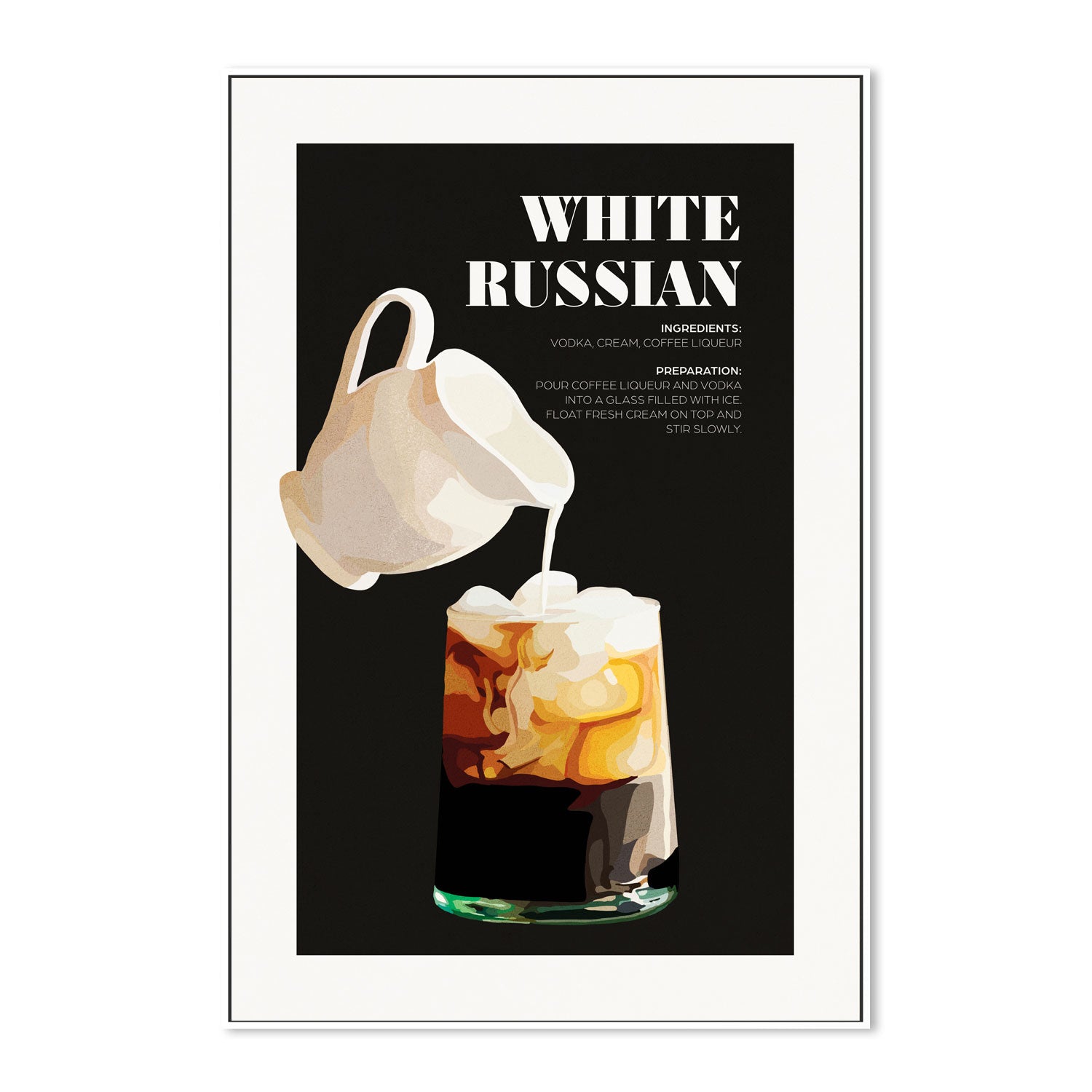 wall-art-print-canvas-poster-framed-White Russian , By Rosalyn Gray-GIOIA-WALL-ART