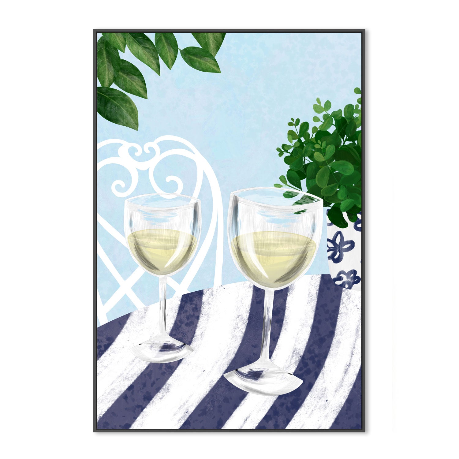 wall-art-print-canvas-poster-framed-White Wine Under The Tree , By Emelie Maria-3