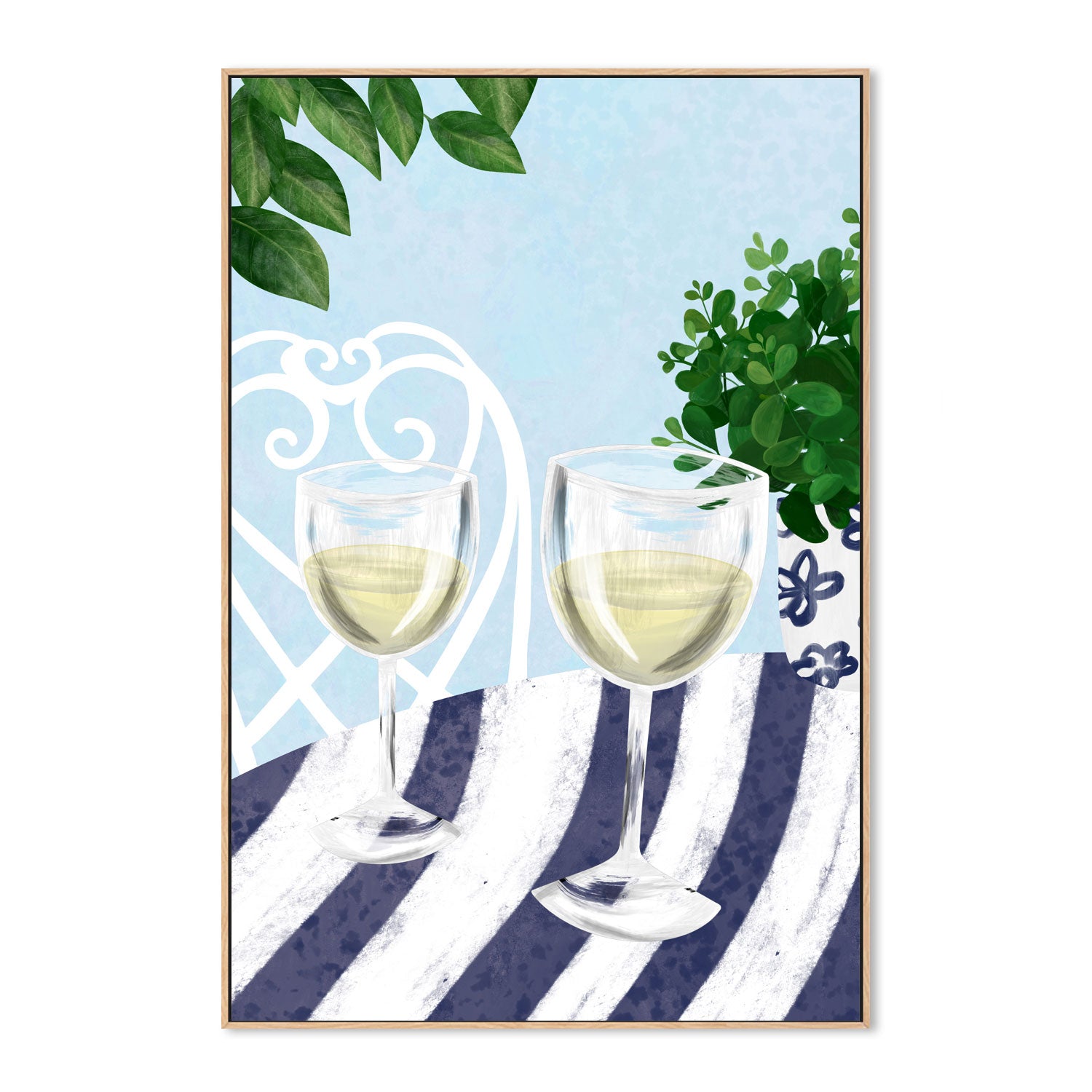 wall-art-print-canvas-poster-framed-White Wine Under The Tree , By Emelie Maria-4