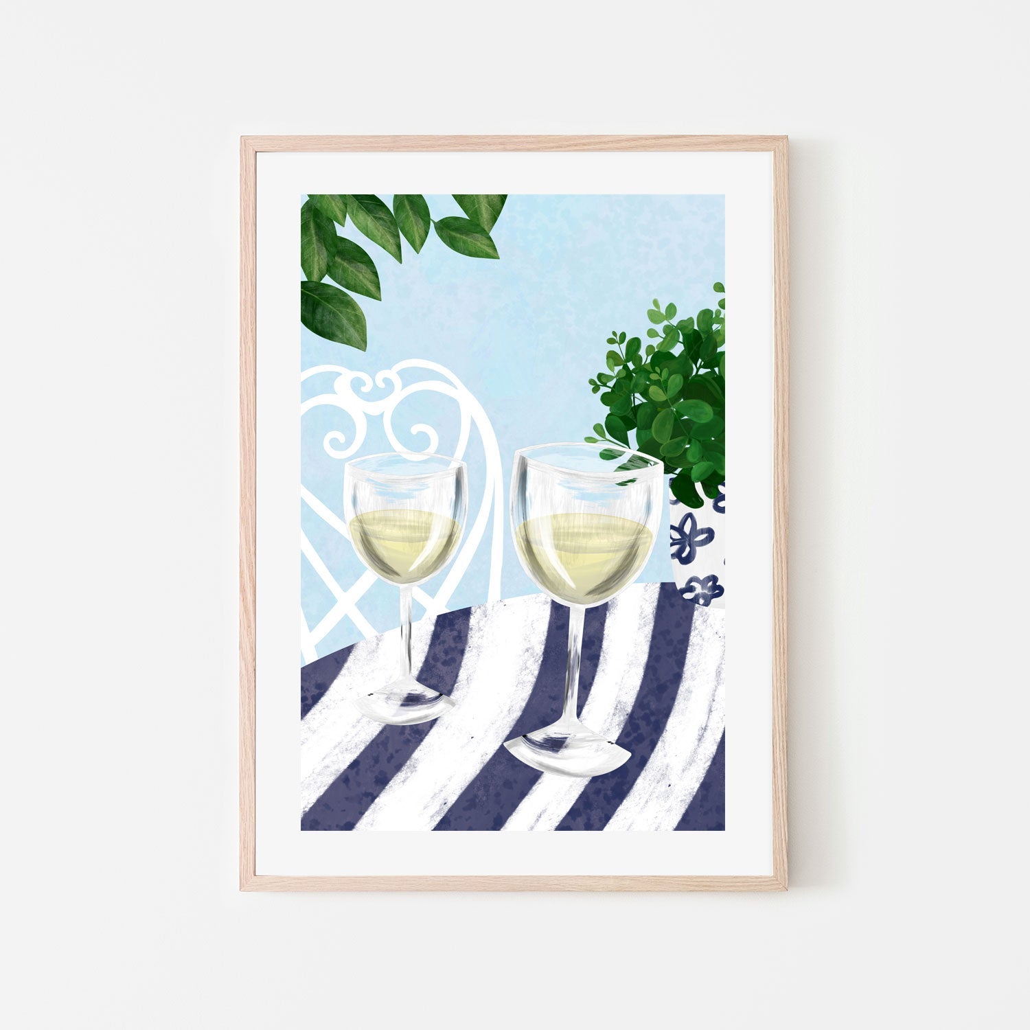 wall-art-print-canvas-poster-framed-White Wine Under The Tree , By Emelie Maria-6