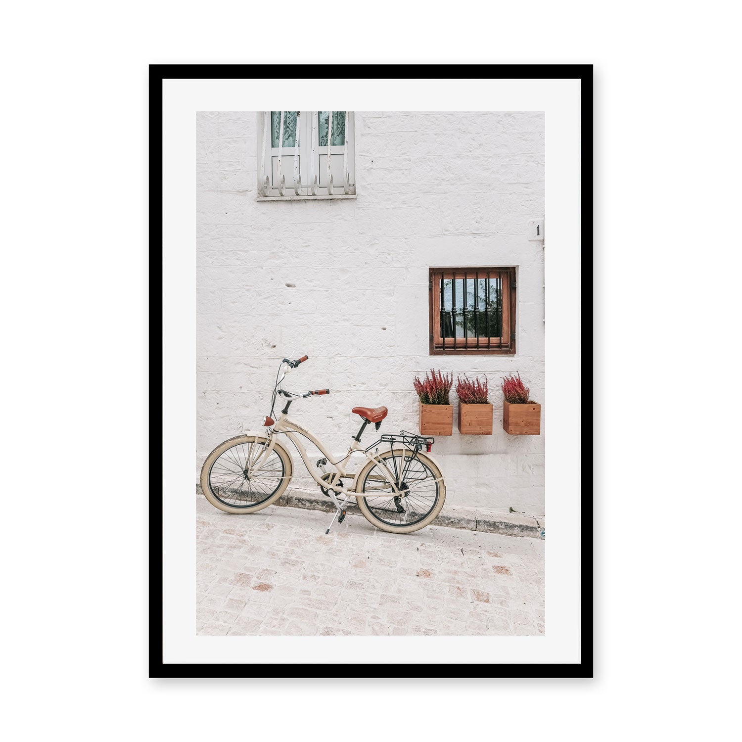 wall-art-print-canvas-poster-framed-Whitewashed Bicicletta, Puglia, Italy , By Carla & Joel Photography-GIOIA-WALL-ART