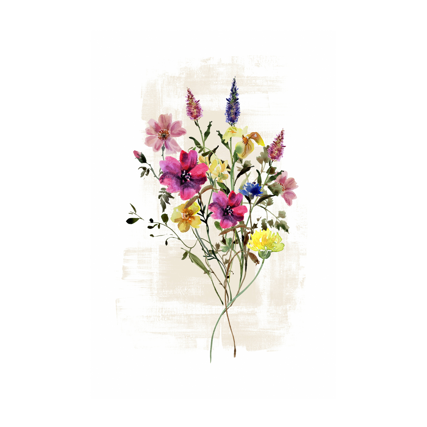 wall-art-print-canvas-poster-framed-Wild Floral in Subtle Shades, Style B , By Sally Ann Moss-1