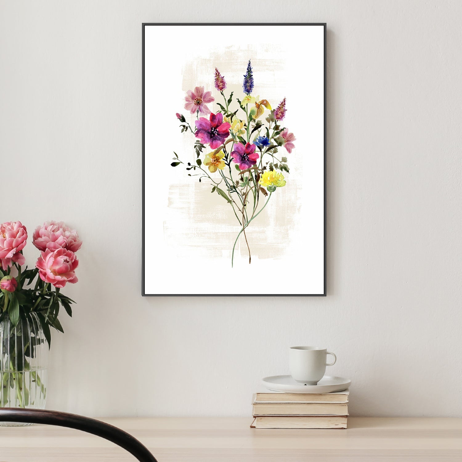 wall-art-print-canvas-poster-framed-Wild Floral in Subtle Shades, Style B , By Sally Ann Moss-2