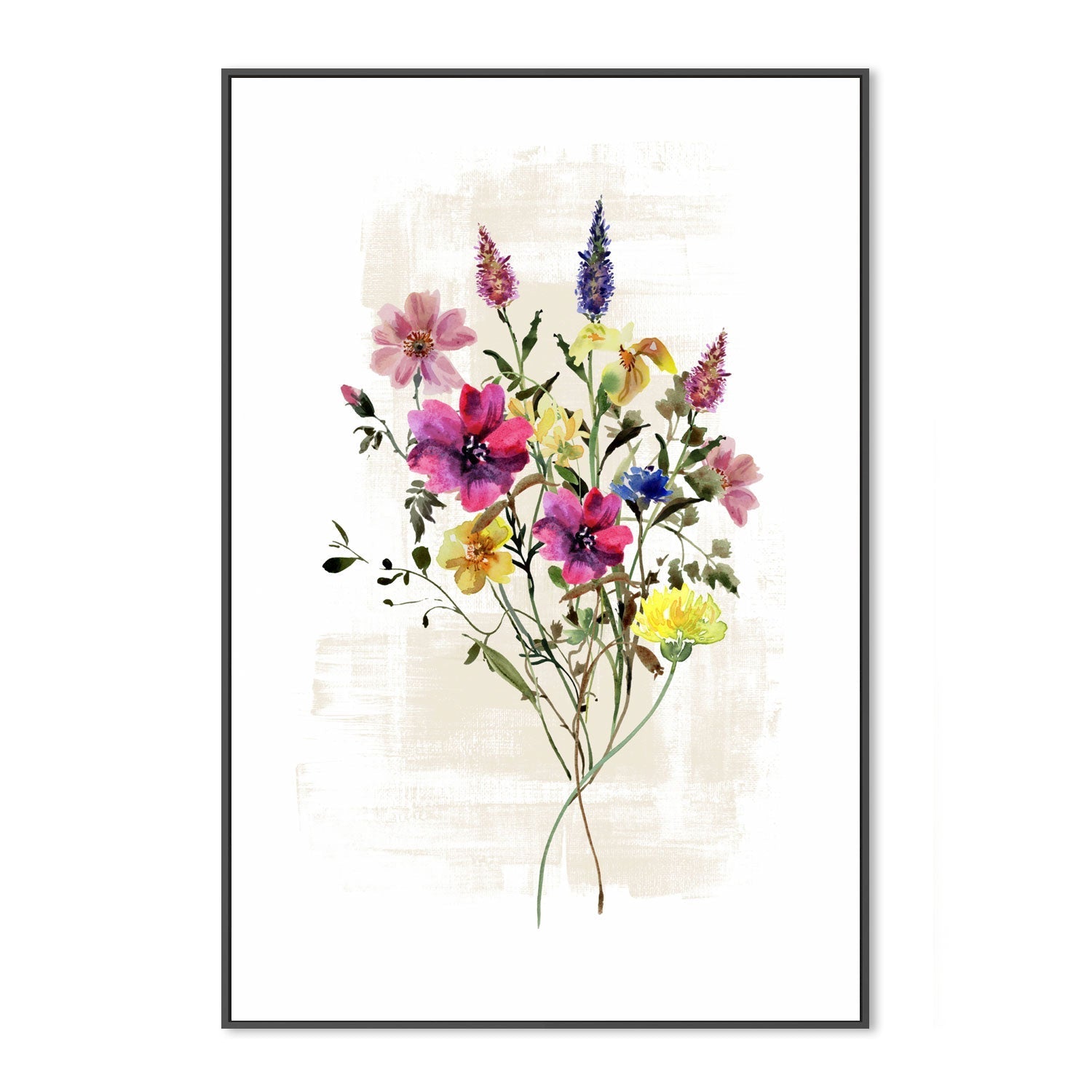 wall-art-print-canvas-poster-framed-Wild Floral in Subtle Shades, Style B , By Sally Ann Moss-3