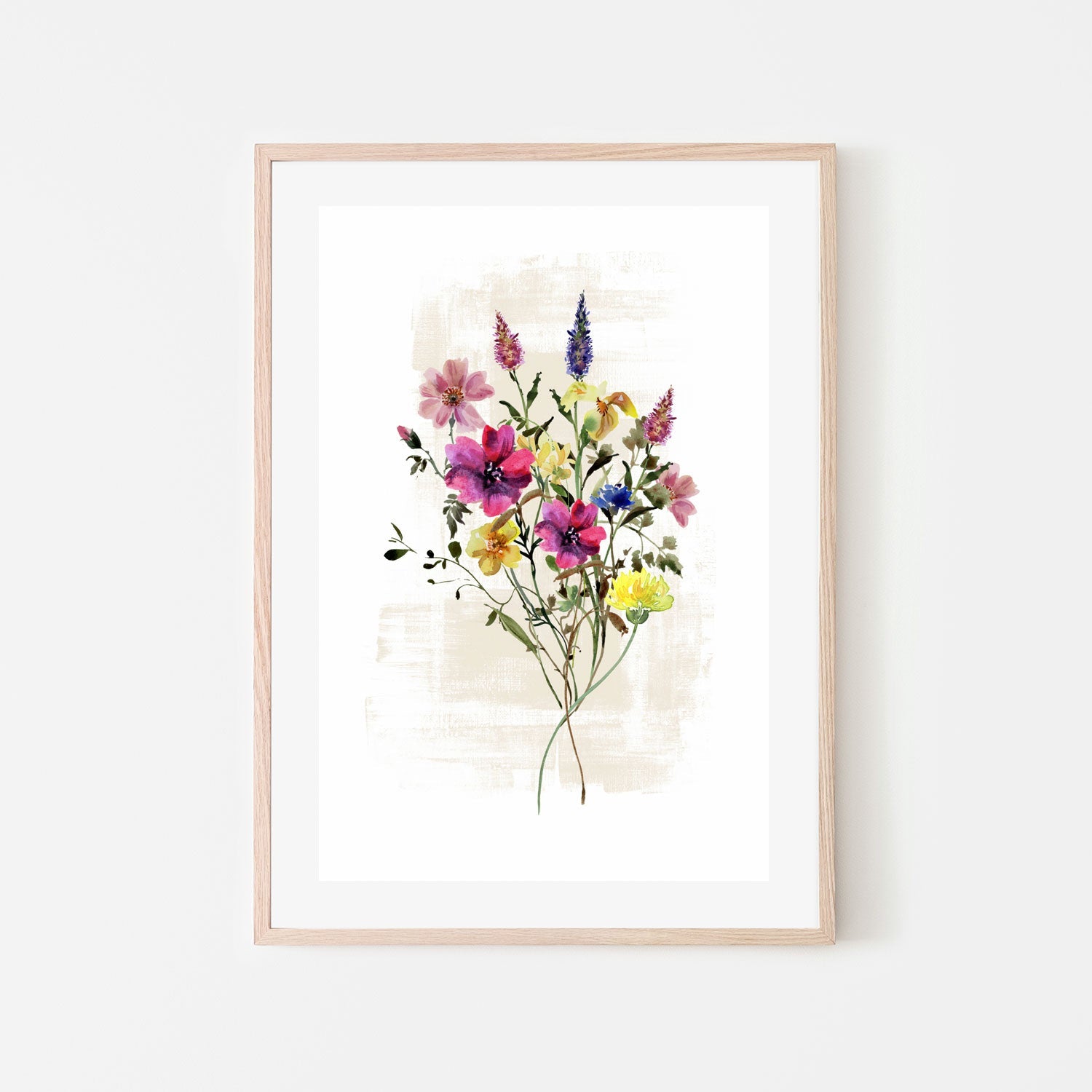 wall-art-print-canvas-poster-framed-Wild Floral in Subtle Shades, Style B , By Sally Ann Moss-6