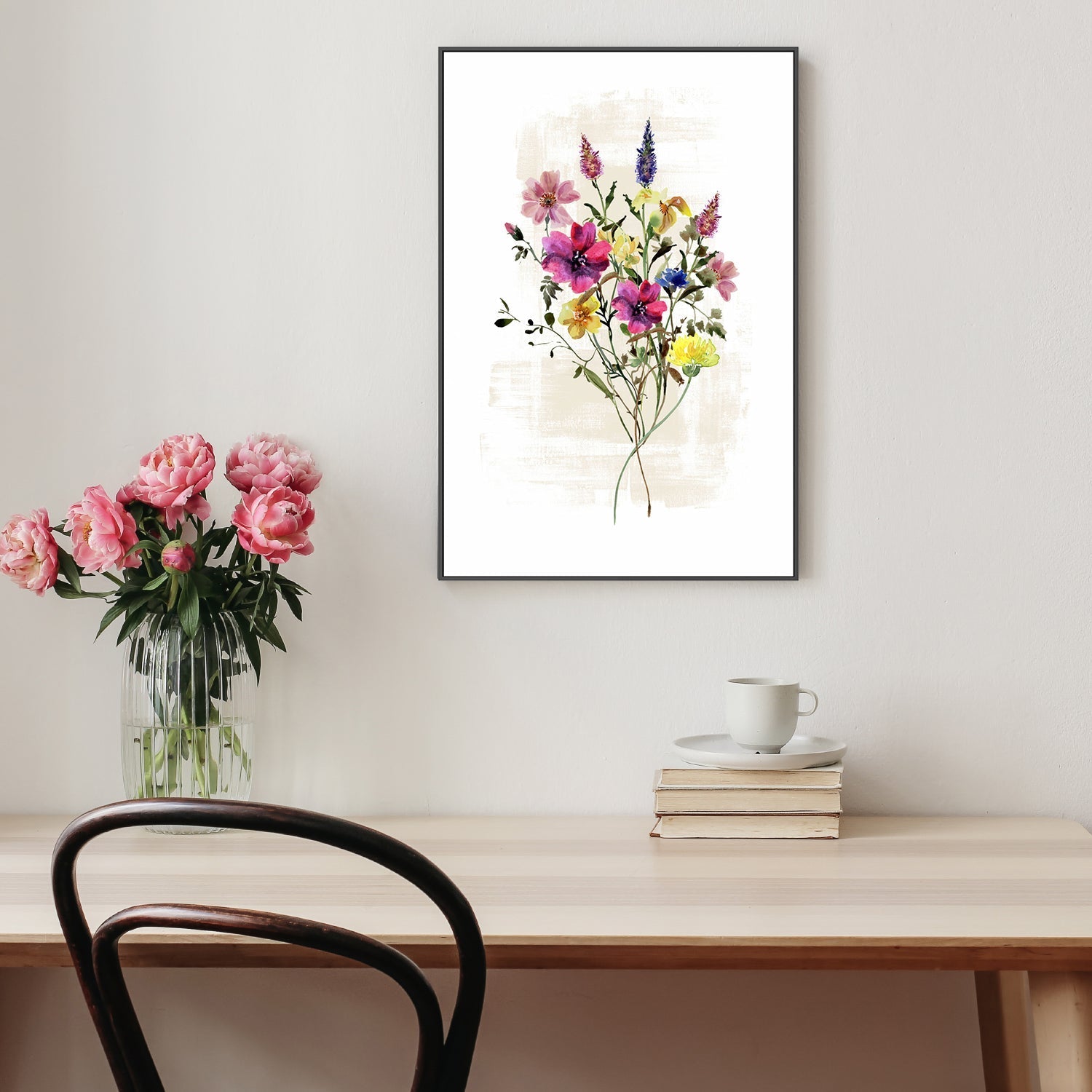 wall-art-print-canvas-poster-framed-Wild Floral in Subtle Shades, Style B , By Sally Ann Moss-7