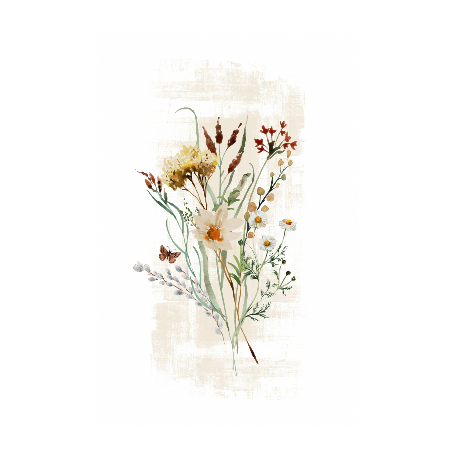 wall-art-print-canvas-poster-framed-Wild Floral in Subtle Shades, Style C , By Sally Ann Moss-1