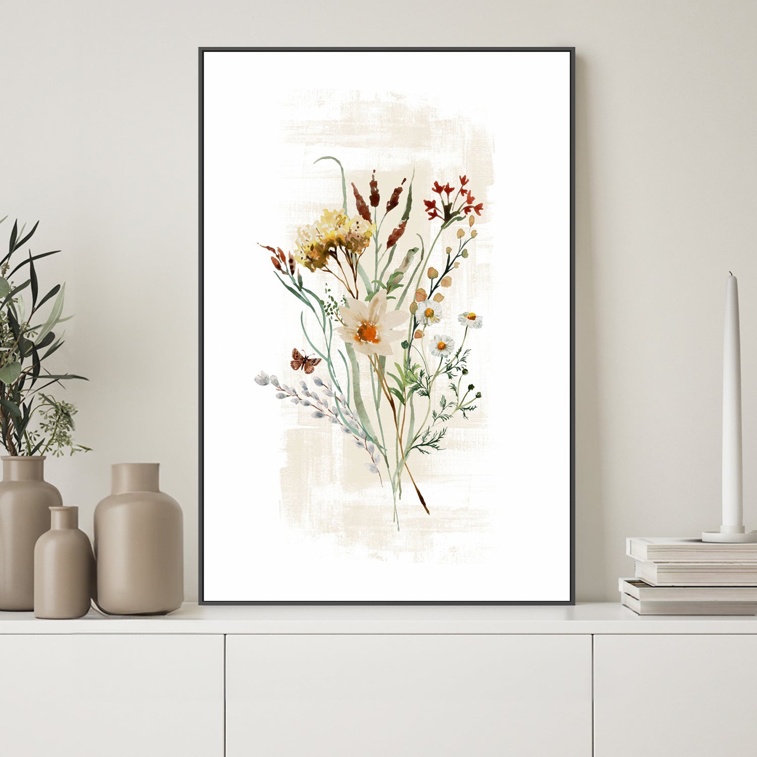 wall-art-print-canvas-poster-framed-Wild Floral in Subtle Shades, Style C , By Sally Ann Moss-2