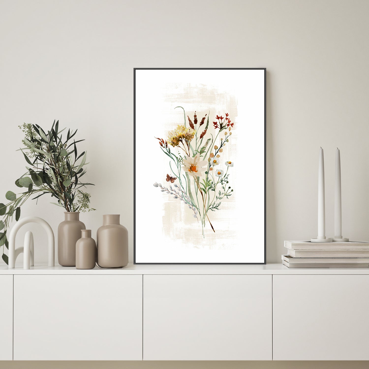 wall-art-print-canvas-poster-framed-Wild Floral in Subtle Shades, Style C , By Sally Ann Moss-7