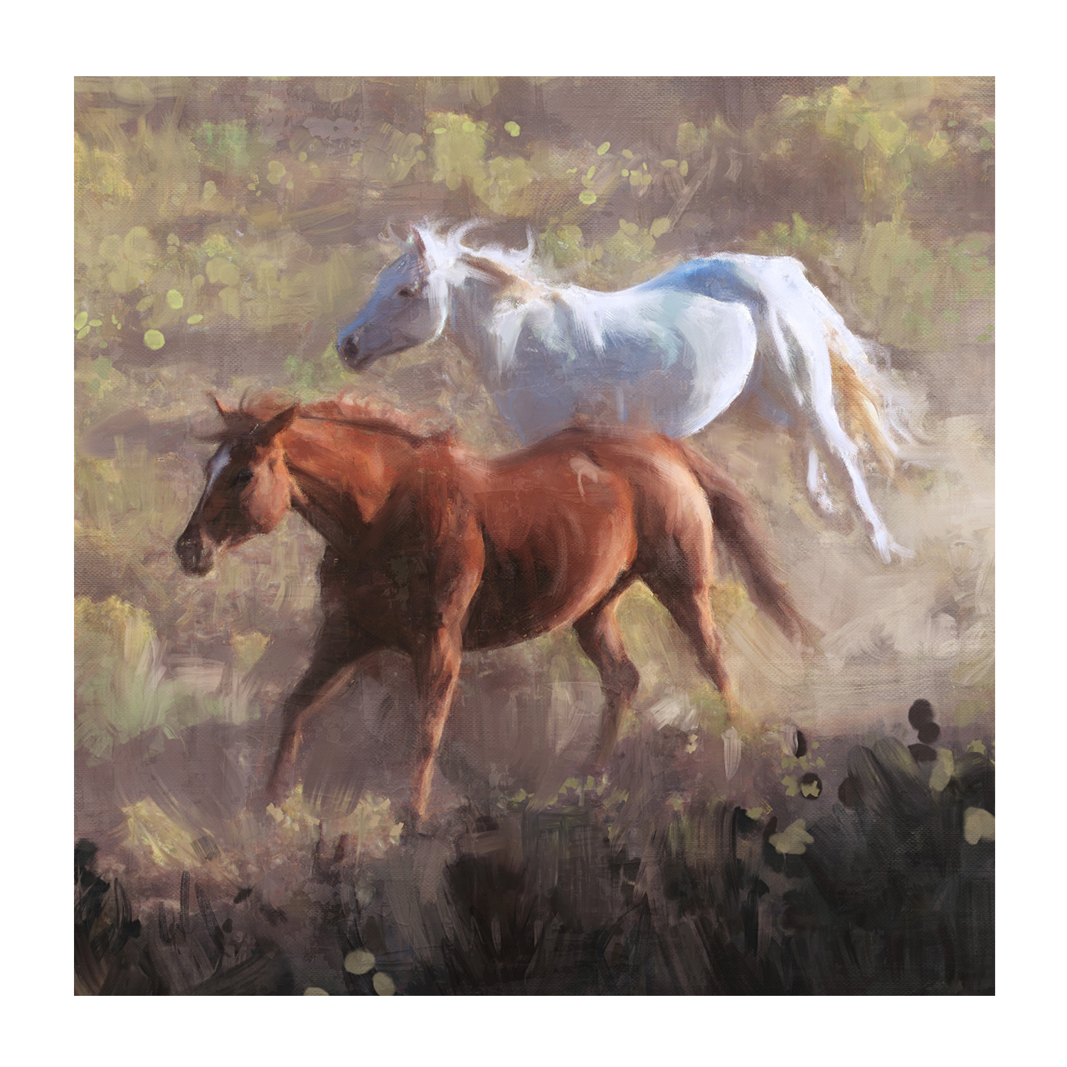 wall-art-print-canvas-poster-framed-Wild Horses , By Nina Blue-1