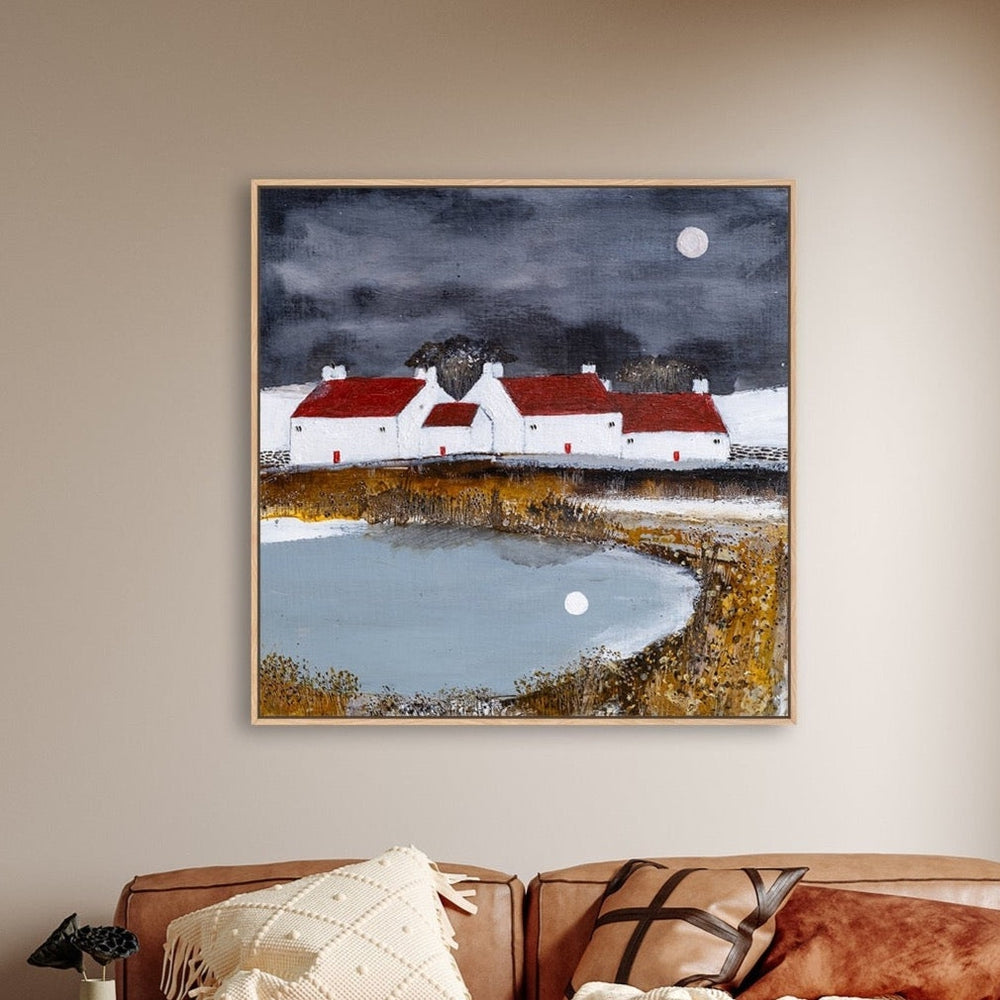 wall-art-print-canvas-poster-framed-Winter Moon-by-Louise O'hara-Gioia Wall Art