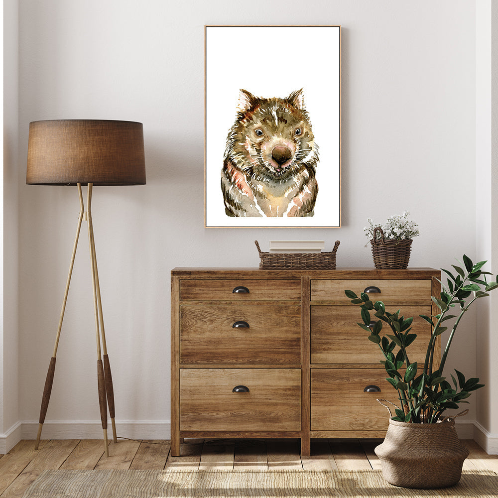 wall-art-print-canvas-poster-framed-Wombat , By Jessie Mitchelson-GIOIA-WALL-ART