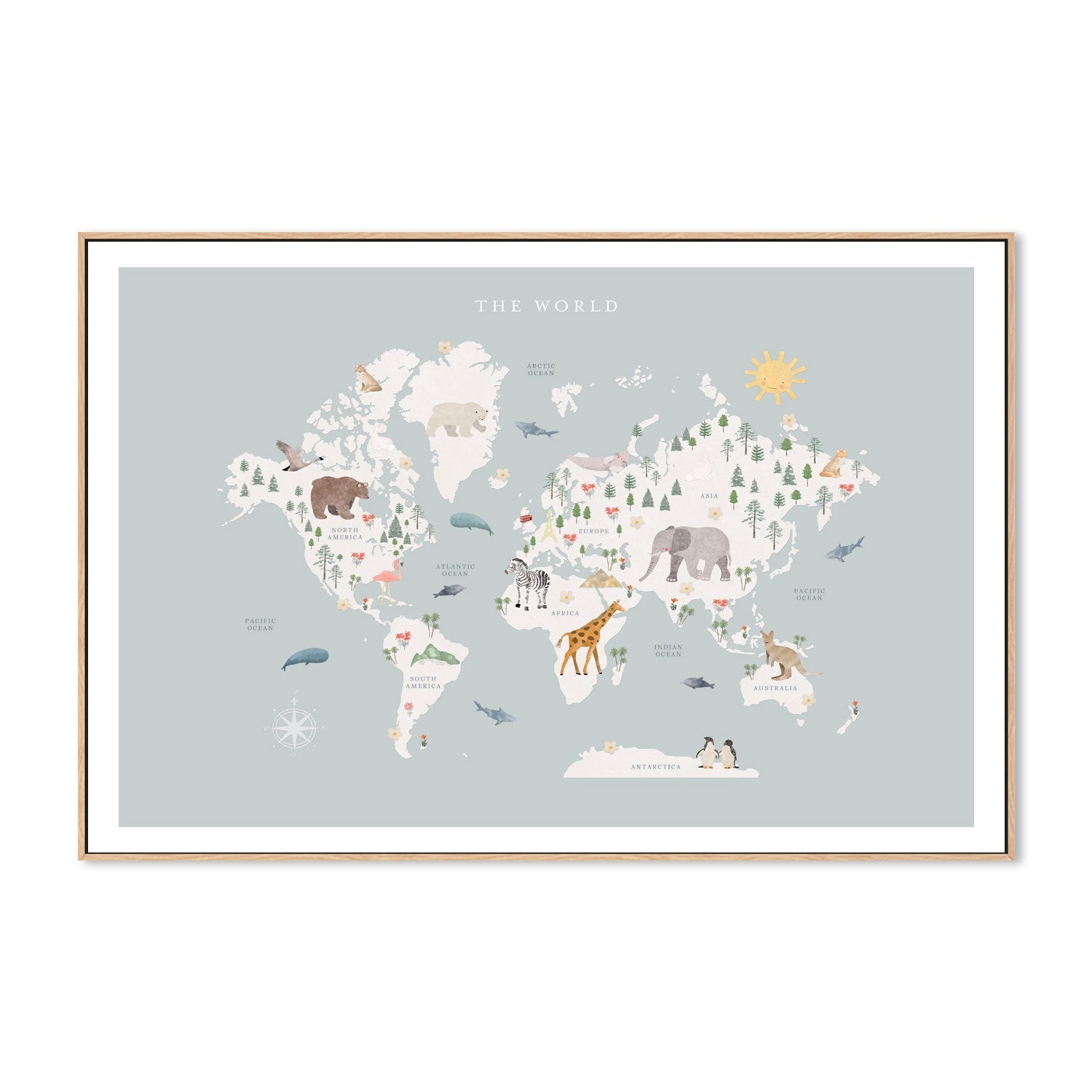 wall-art-print-canvas-poster-framed-WORLD MAP , By Leah Straatsma-4