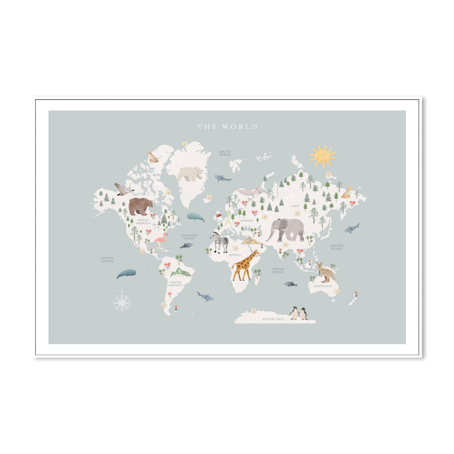 wall-art-print-canvas-poster-framed-WORLD MAP , By Leah Straatsma-5