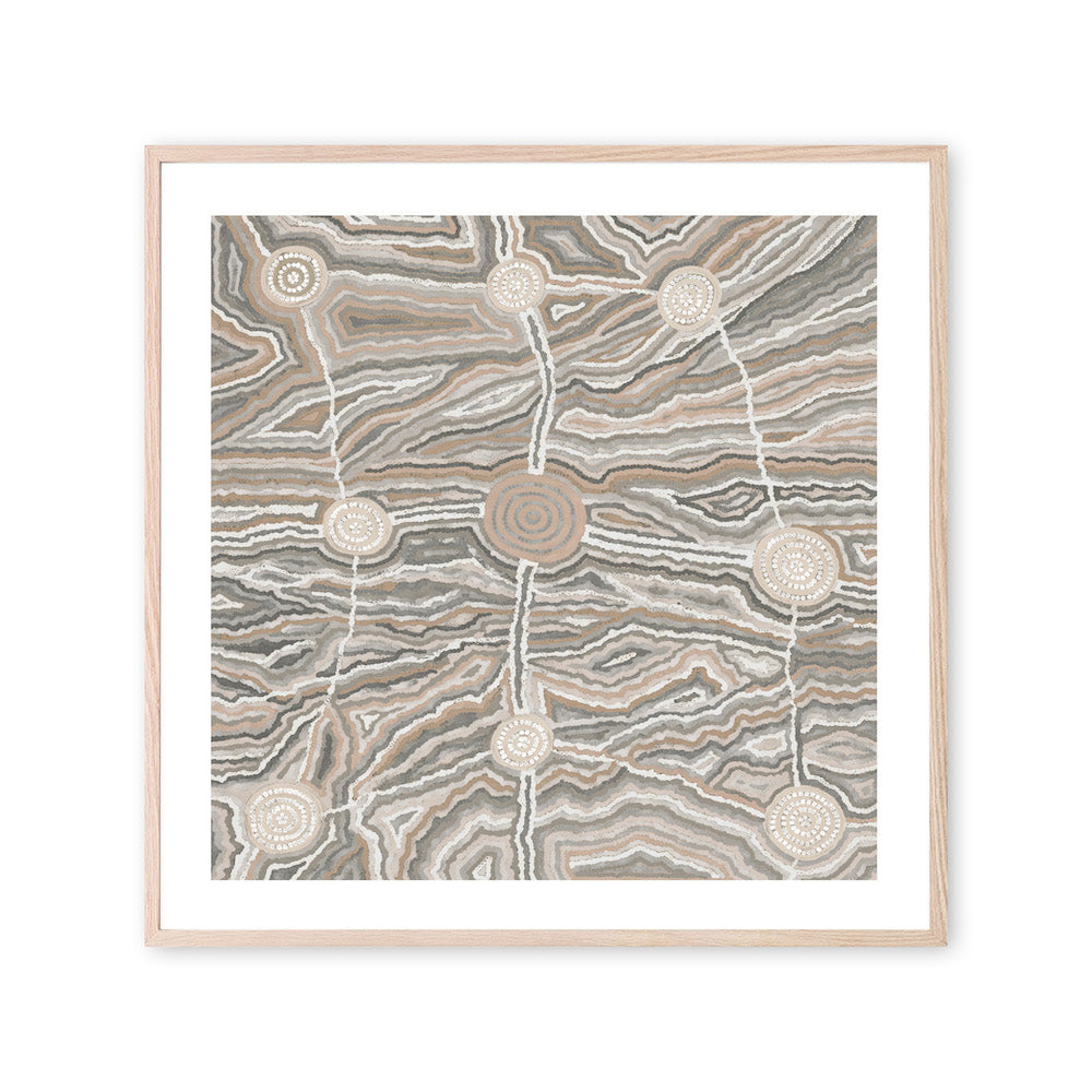 wall-art-print-canvas-poster-framed-Worm Dreaming, Beige Tones, By Khatija Possum , By Khatija Possum-GIOIA-WALL-ART