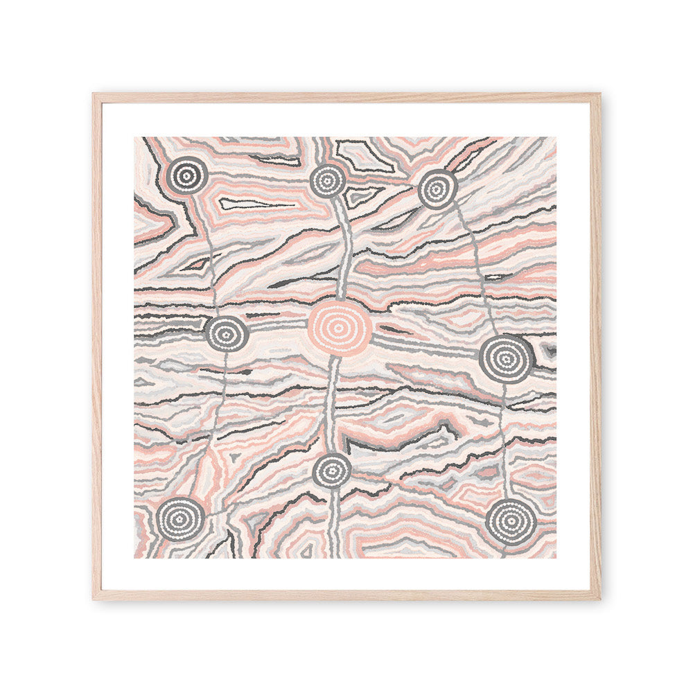 wall-art-print-canvas-poster-framed-Worm Dreaming, Pink Tones, By Khatija Possum , By Khatija Possum-GIOIA-WALL-ART