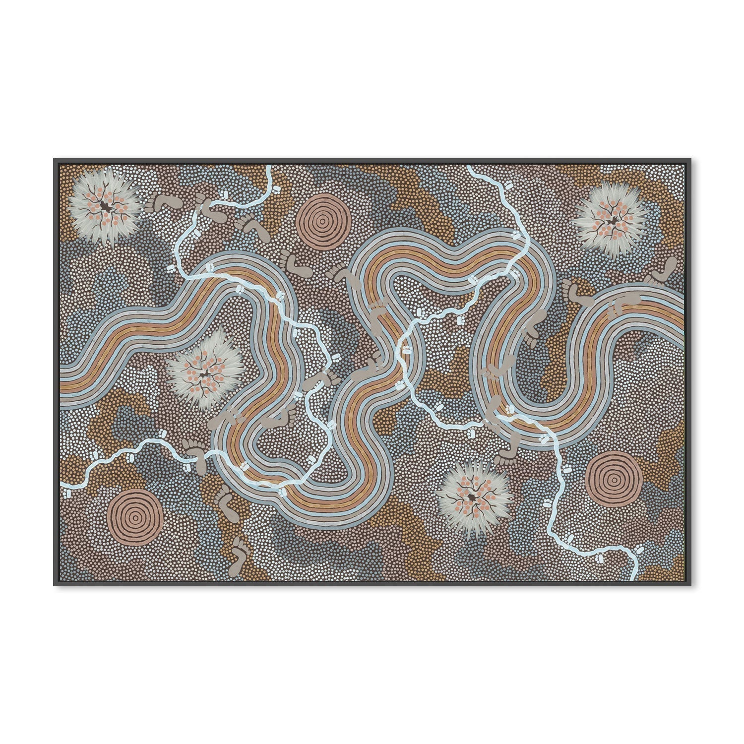 wall-art-print-canvas-poster-framed-Worm Dreaming, Style A-by-Danny Tjampitjinpa Possum-Gioia Wall Art