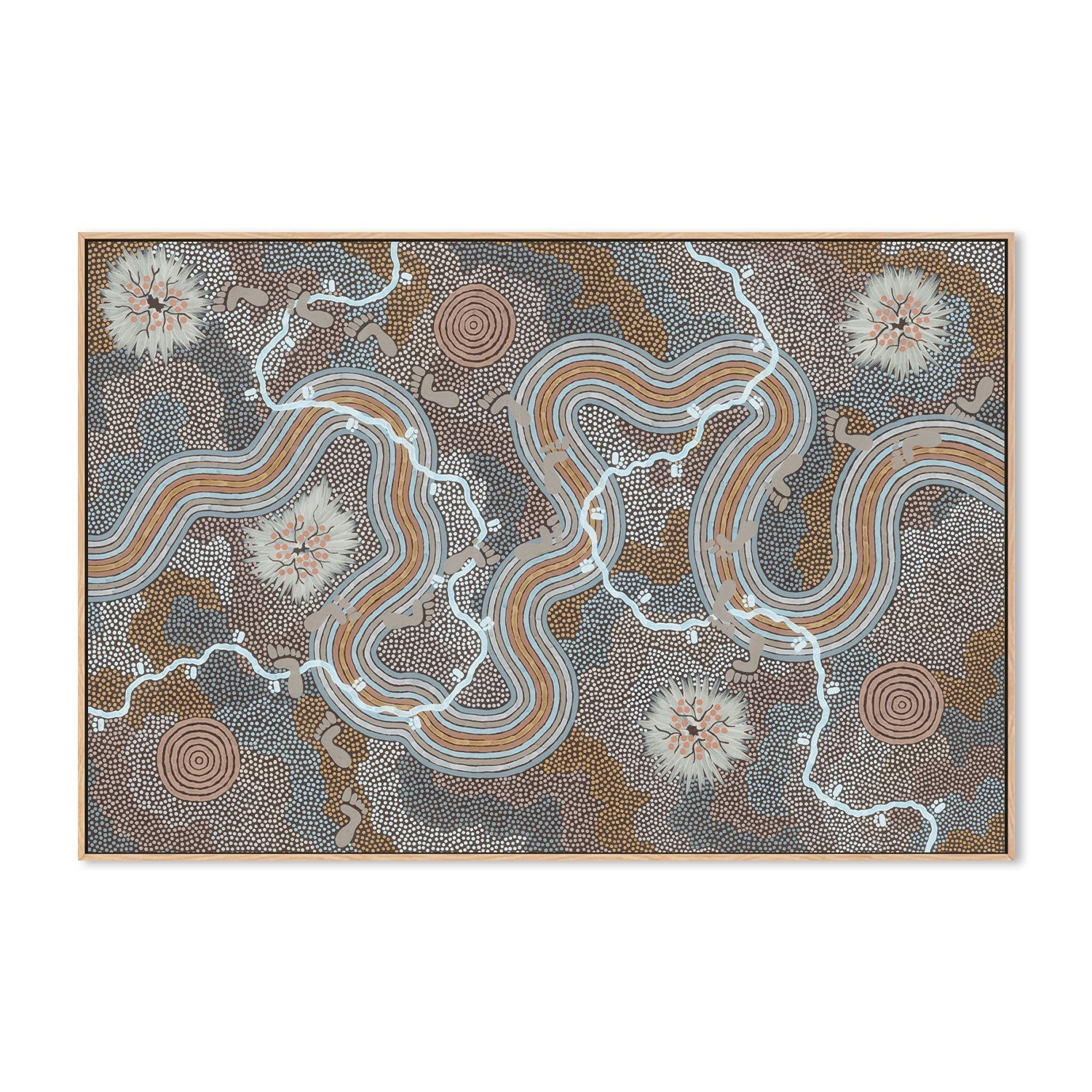 wall-art-print-canvas-poster-framed-Worm Dreaming, Style A-by-Danny Tjampitjinpa Possum-Gioia Wall Art