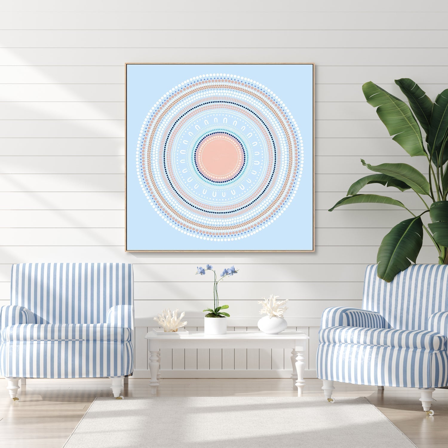 wall-art-print-canvas-poster-framed-Yarning Circle Gathering, Blue, Style A-by-Sherri Cummins-Gioia Wall Art