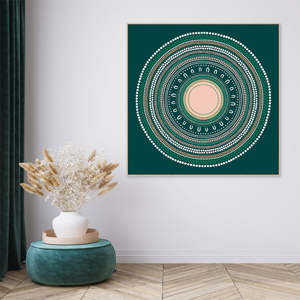 wall-art-print-canvas-poster-framed-Yarning Circle Gathering, Green, Style A-by-Sherri Cummins-Gioia Wall Art