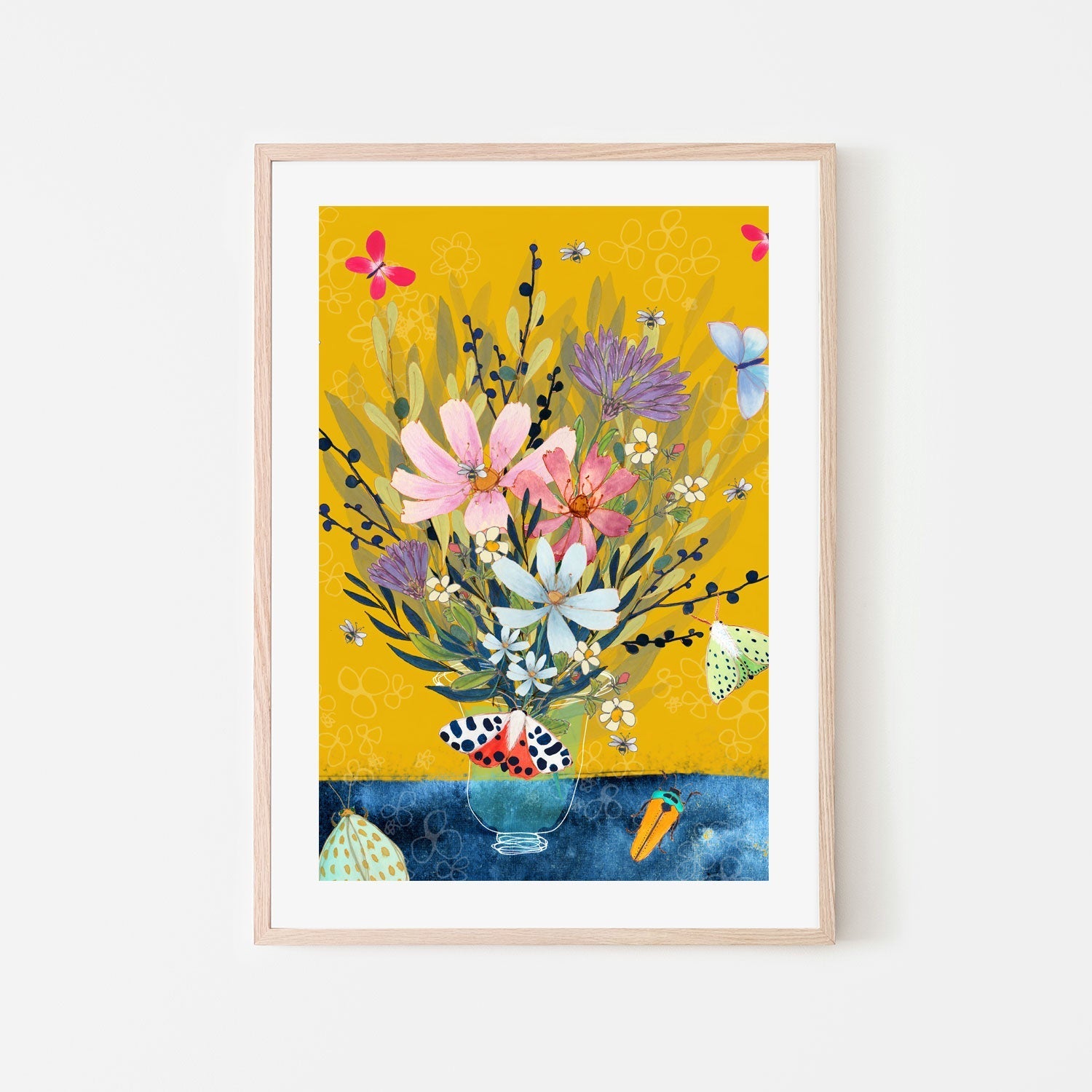 wall-art-print-canvas-poster-framed-Yellow Flowers , By Tracy Loughlin-6