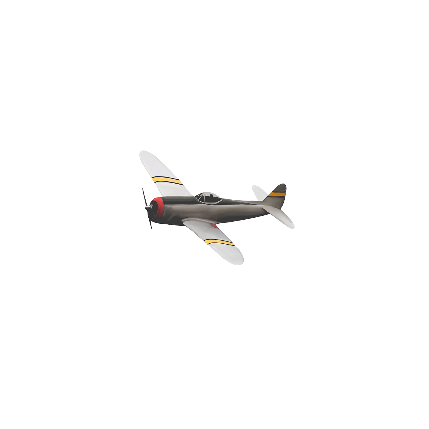 wall-art-print-canvas-poster-framed-Yellow, Grey and Red Airplane, Set Of 3 , By Leah Straatsma-8