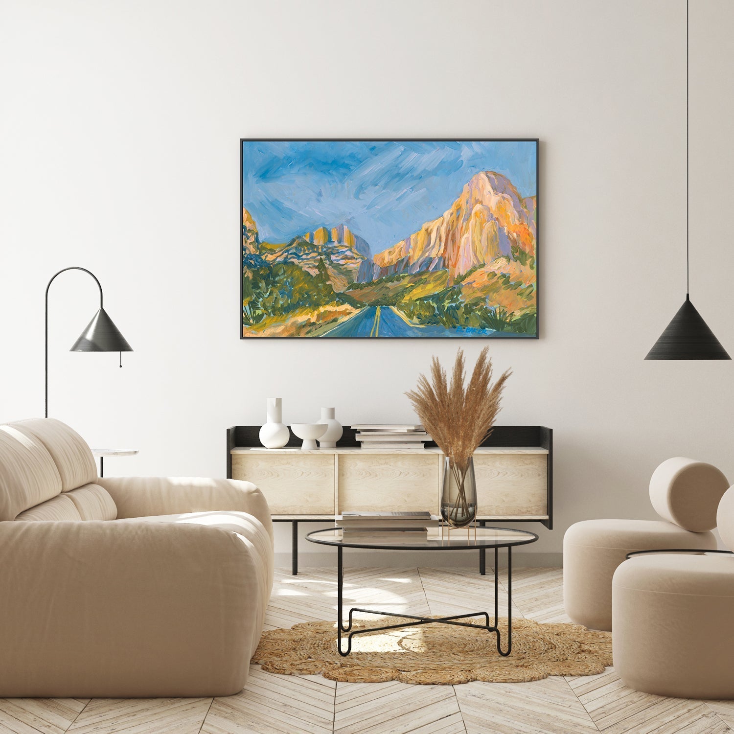 wall-art-print-canvas-poster-framed-Yellow Mountain , By Eleanor Baker-2