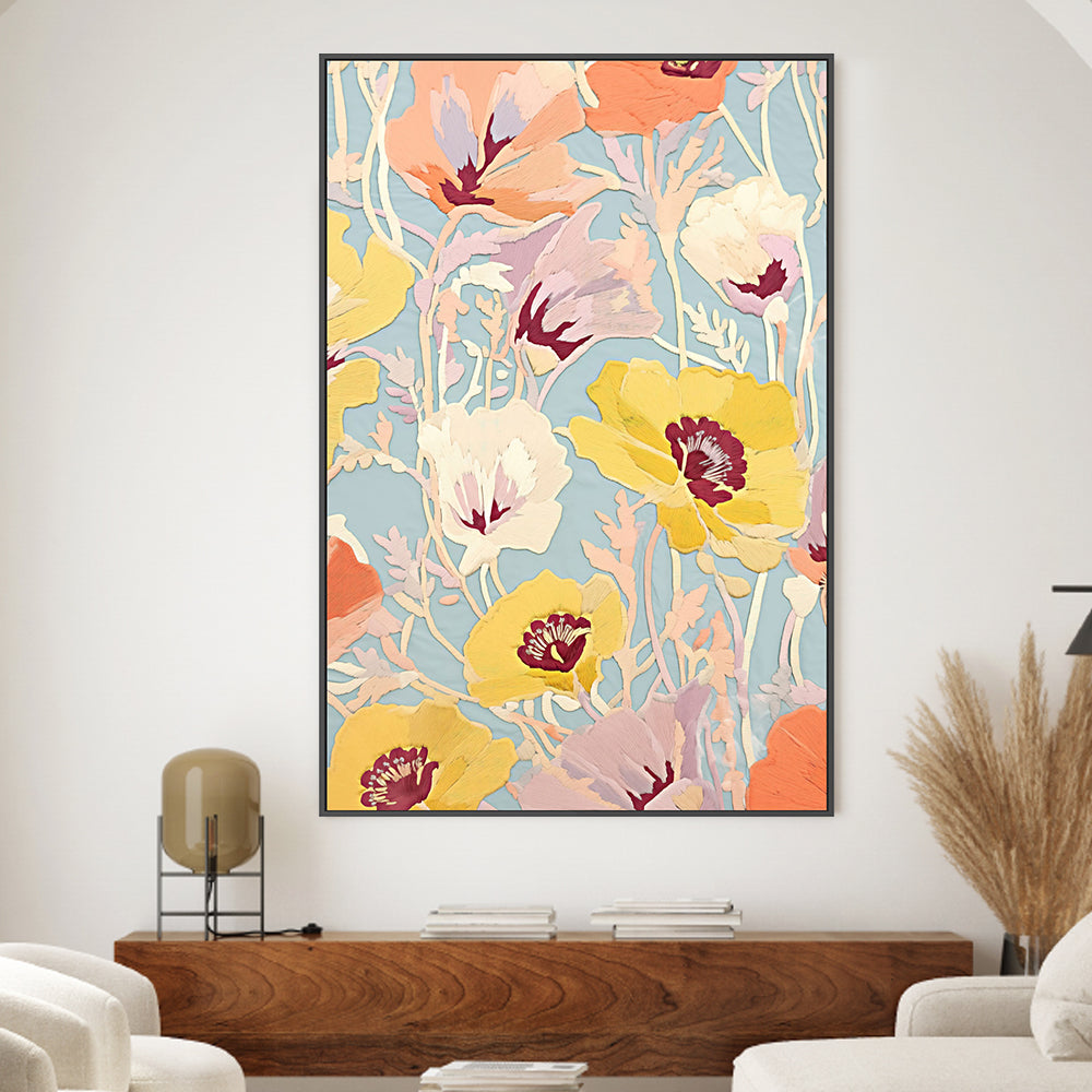 wall-art-print-canvas-poster-framed-Yellow Poppies , By Unratio-2