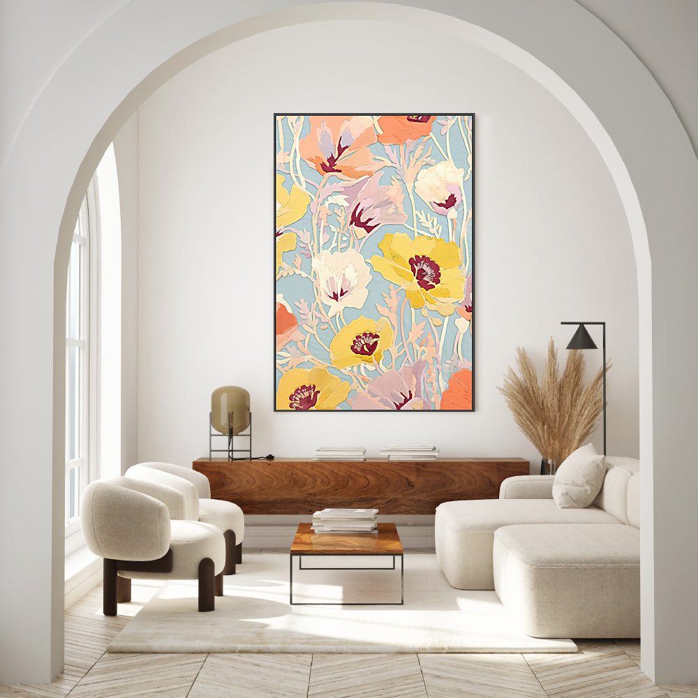 wall-art-print-canvas-poster-framed-Yellow Poppies , By Unratio-7